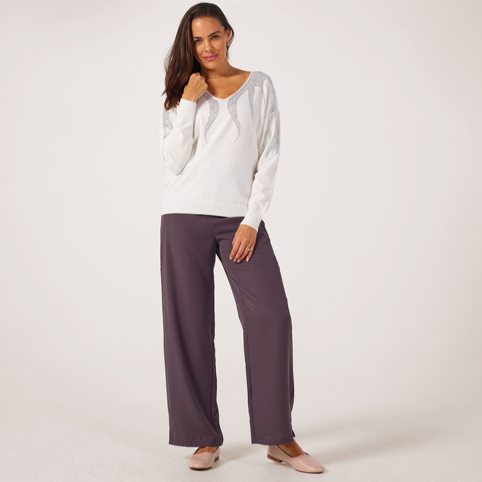 Frank Usher Woven Crepe Handfeel Trousers