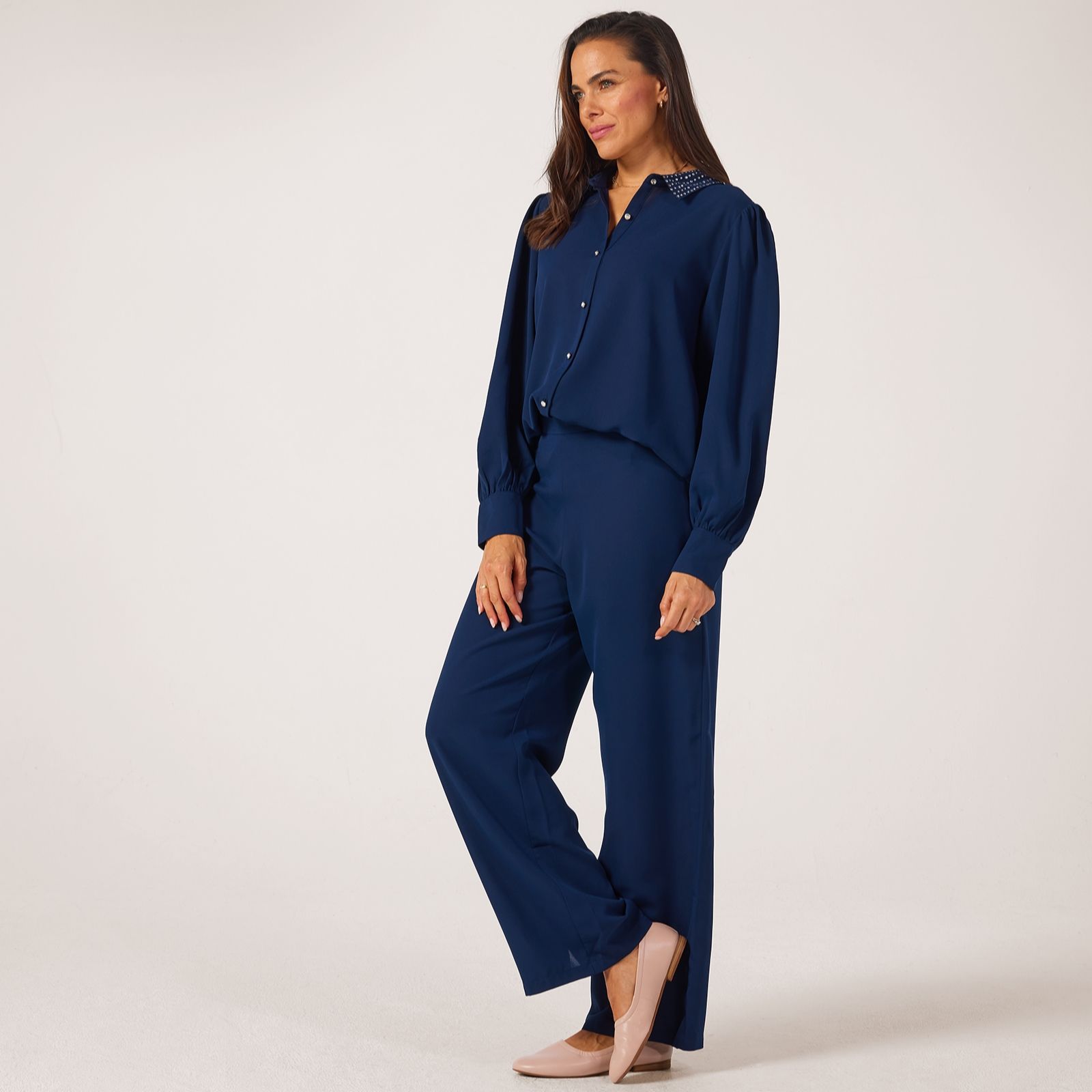 Frank Usher Woven Crepe Handfeel Trousers