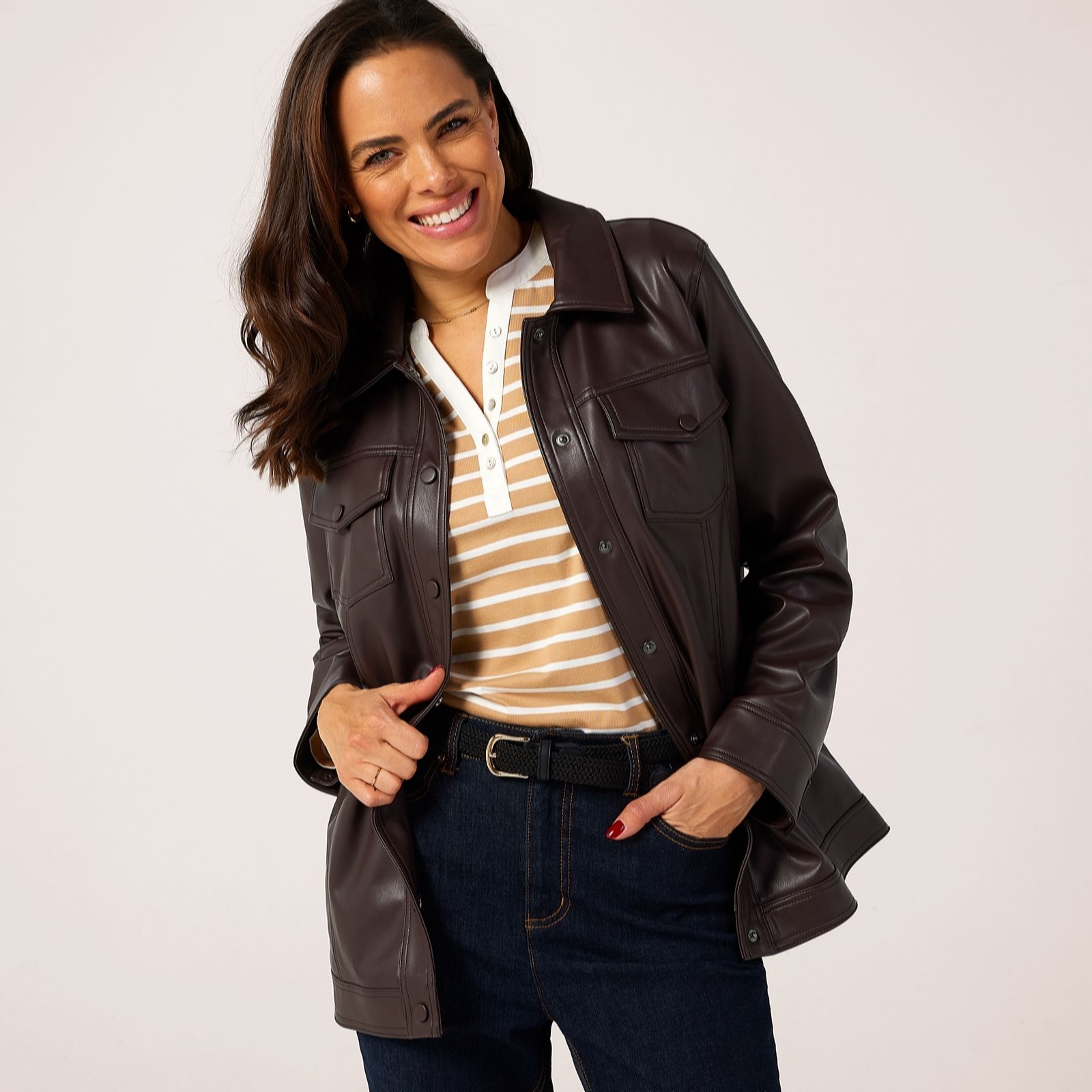 Ruth Langsford Faux Leather Utility Jacket