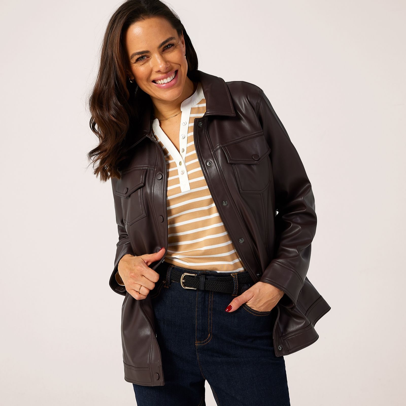 Ruth Langsford Faux Leather Utility Jacket