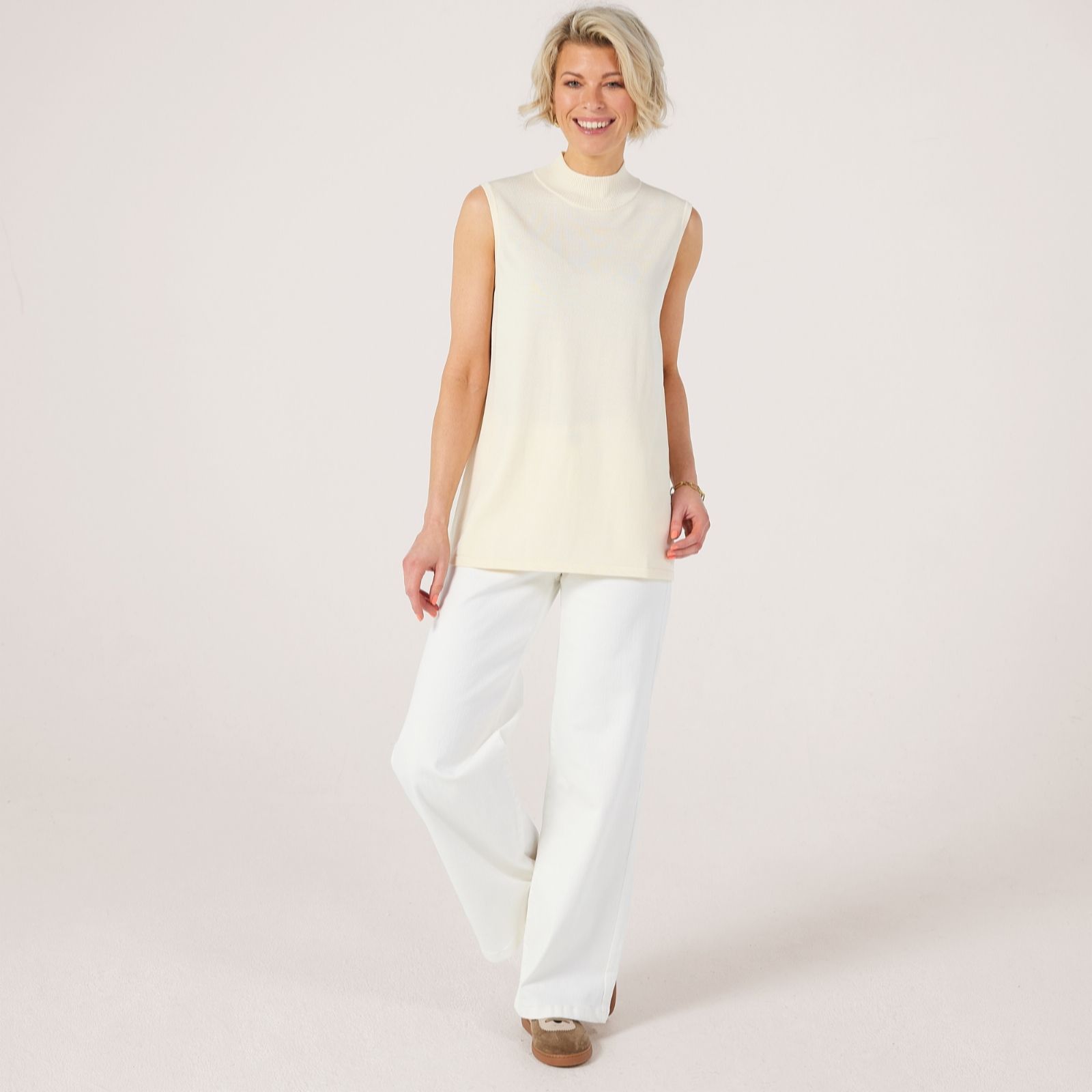 MarlaWynne Layers Sleeveless Mock Neck Jumper