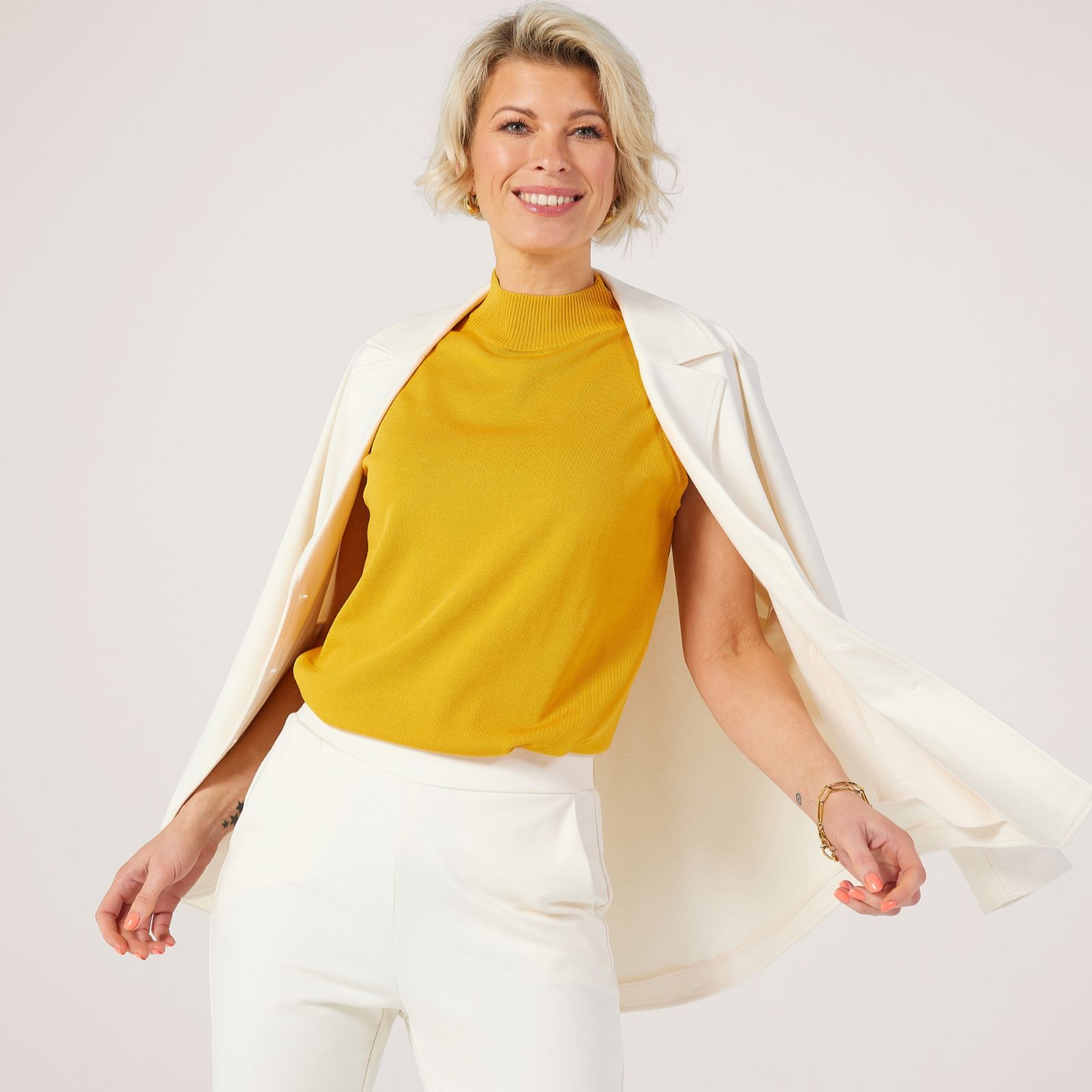 MarlaWynne Layers Sleeveless Mock Neck Jumper