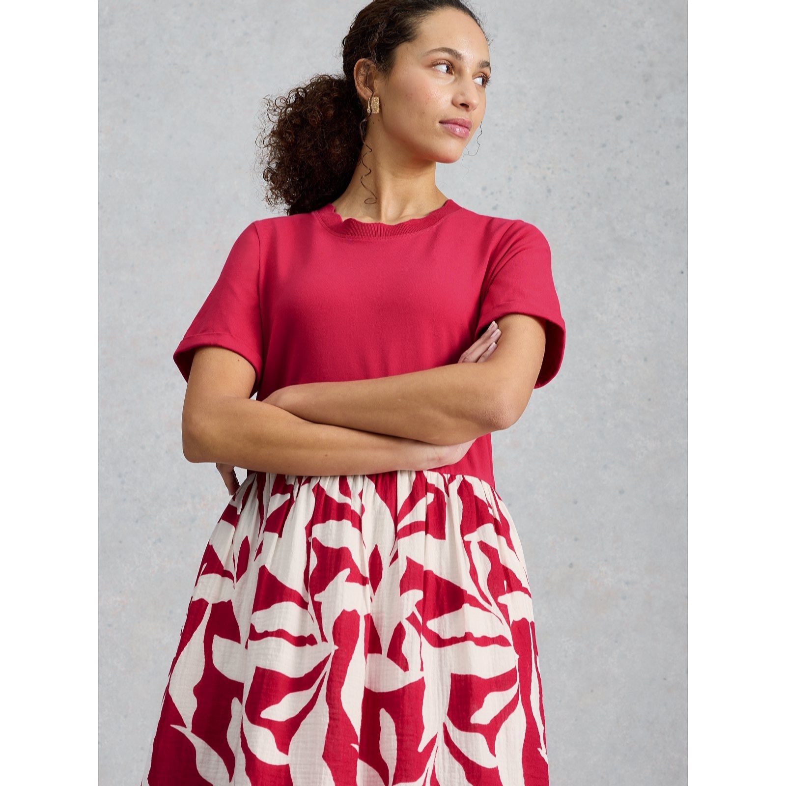 White Stuff Dylan Hideaway Jersey Mix Dress
