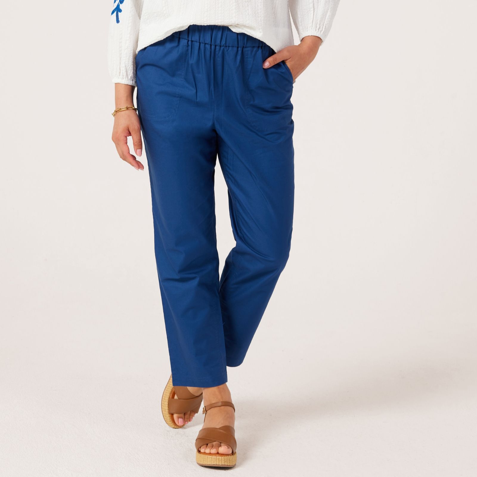Ruth Langsford Cotton Tapered Trousers Standard