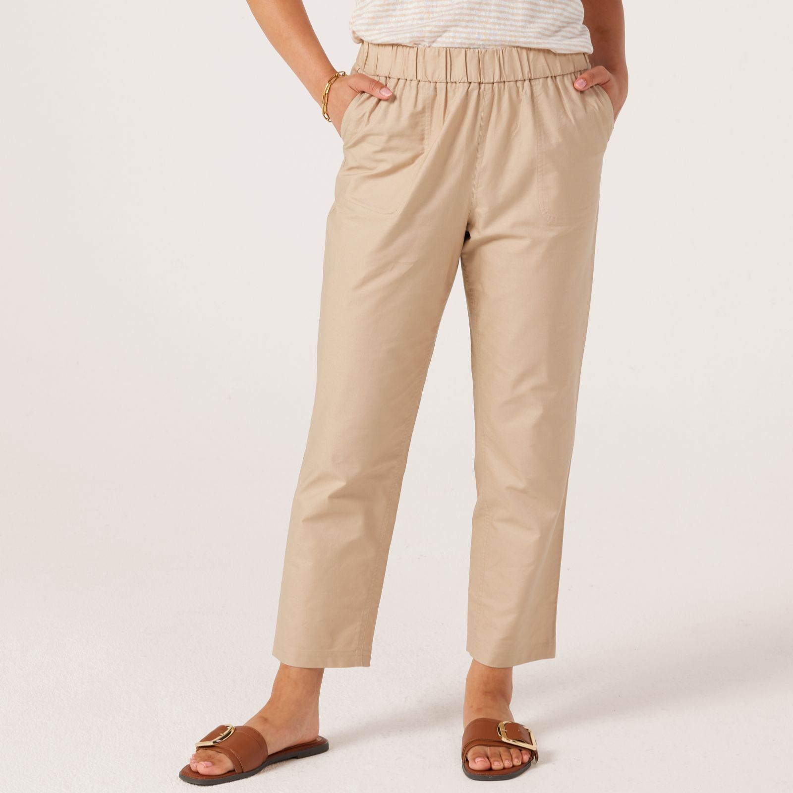Ruth Langsford Cotton Tapered Trousers Standard