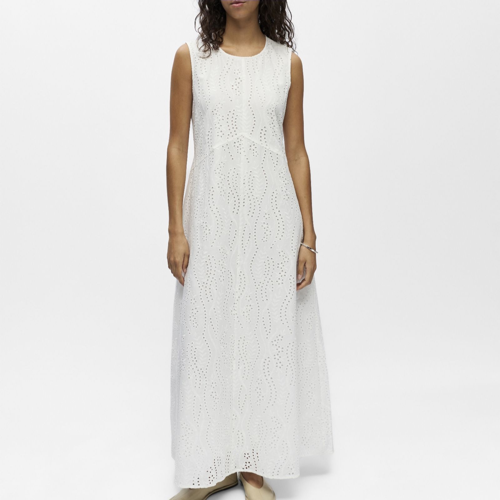 Object Jovanna Broderie Detail Maxi Dress