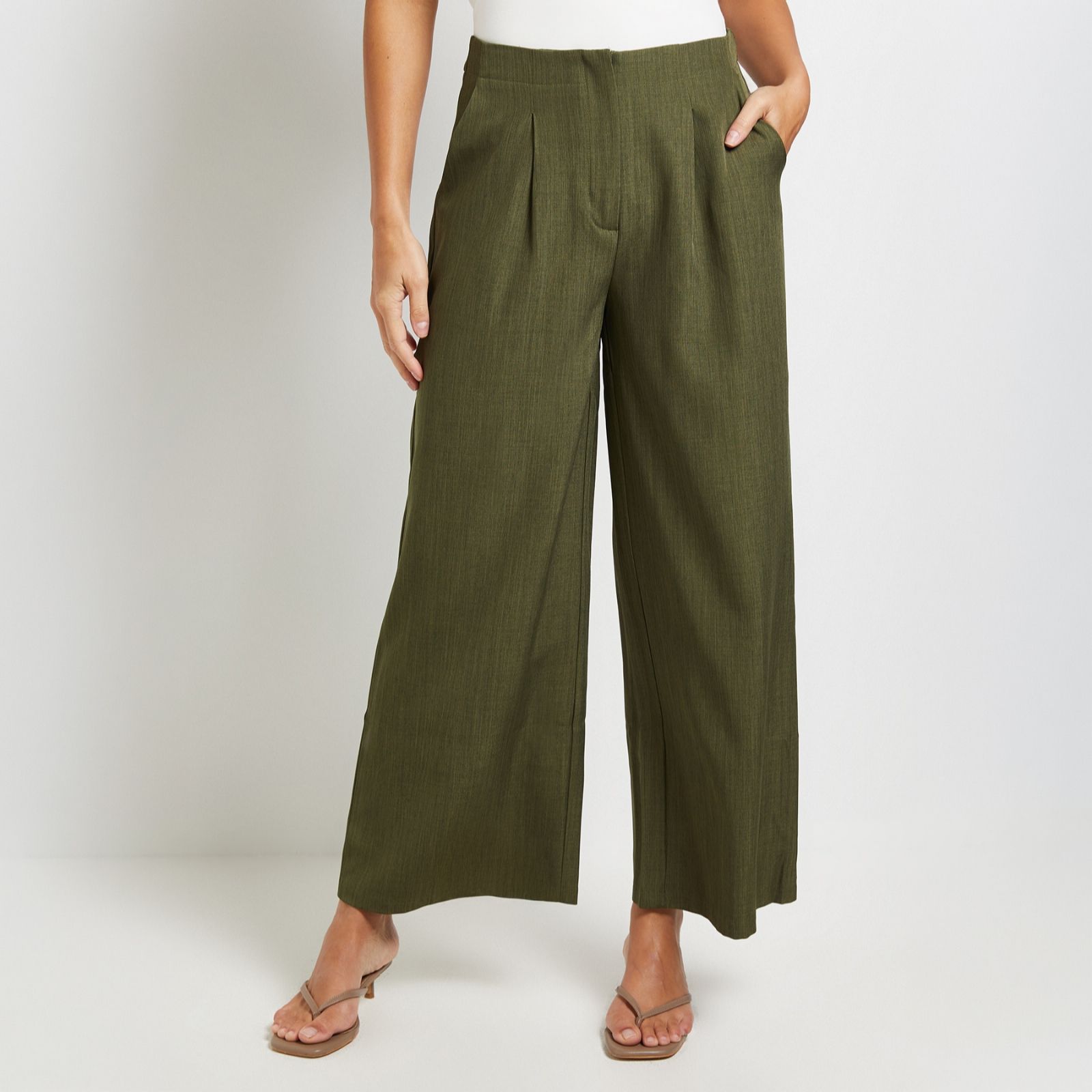 Principles Textured Pleated Front Wide Leg Trouser