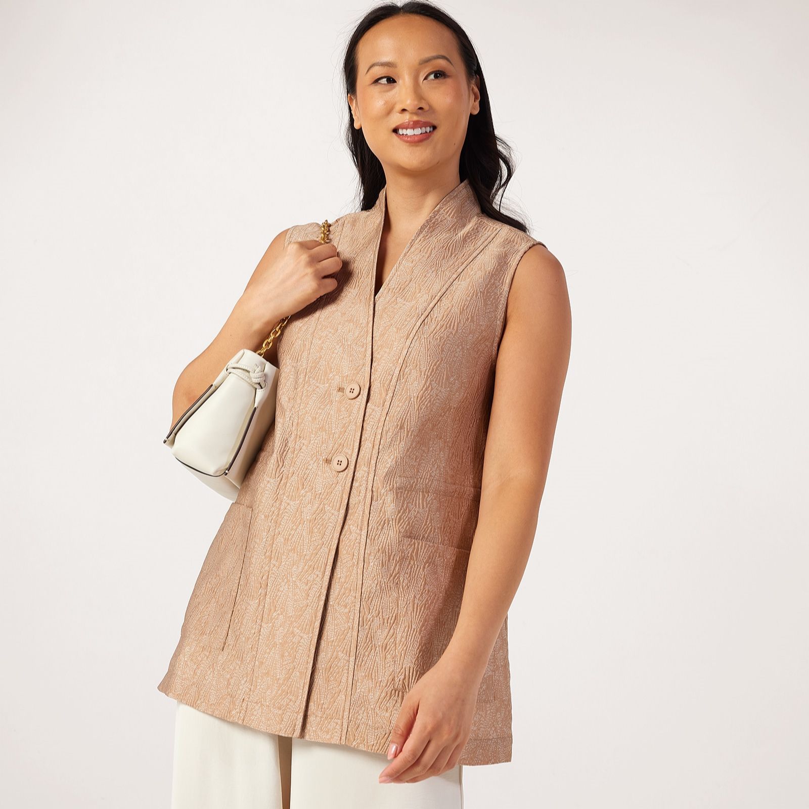 MarlaWynne Textured Jacquard Gilet