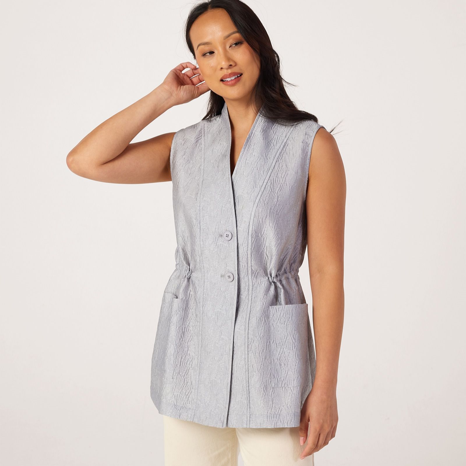 MarlaWynne Textured Jacquard Gilet