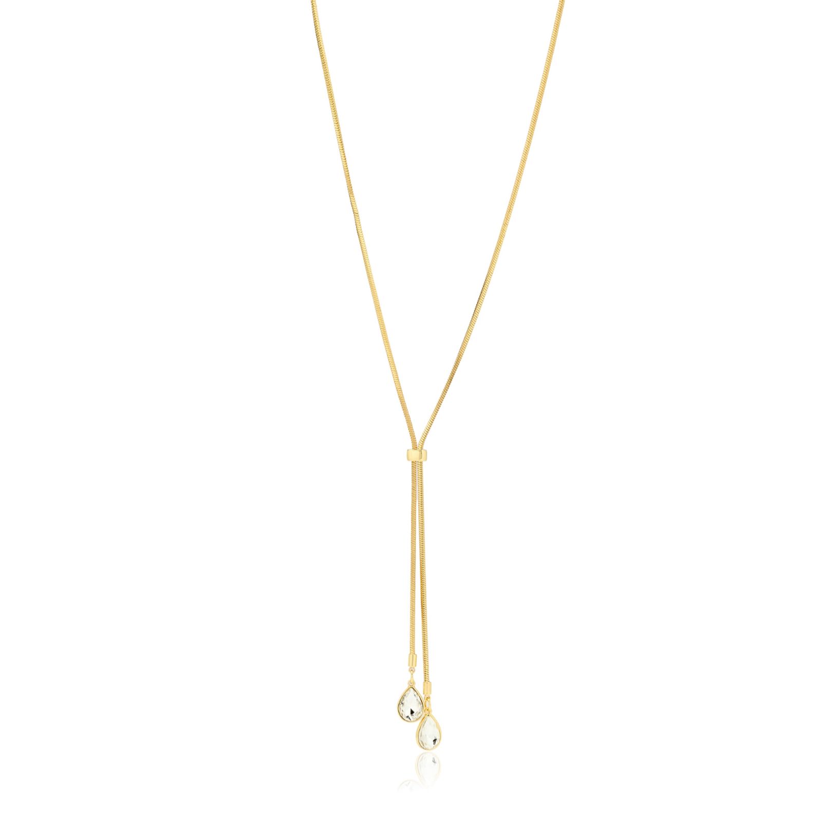 Kim & Co Clear Stone Lariat Necklace