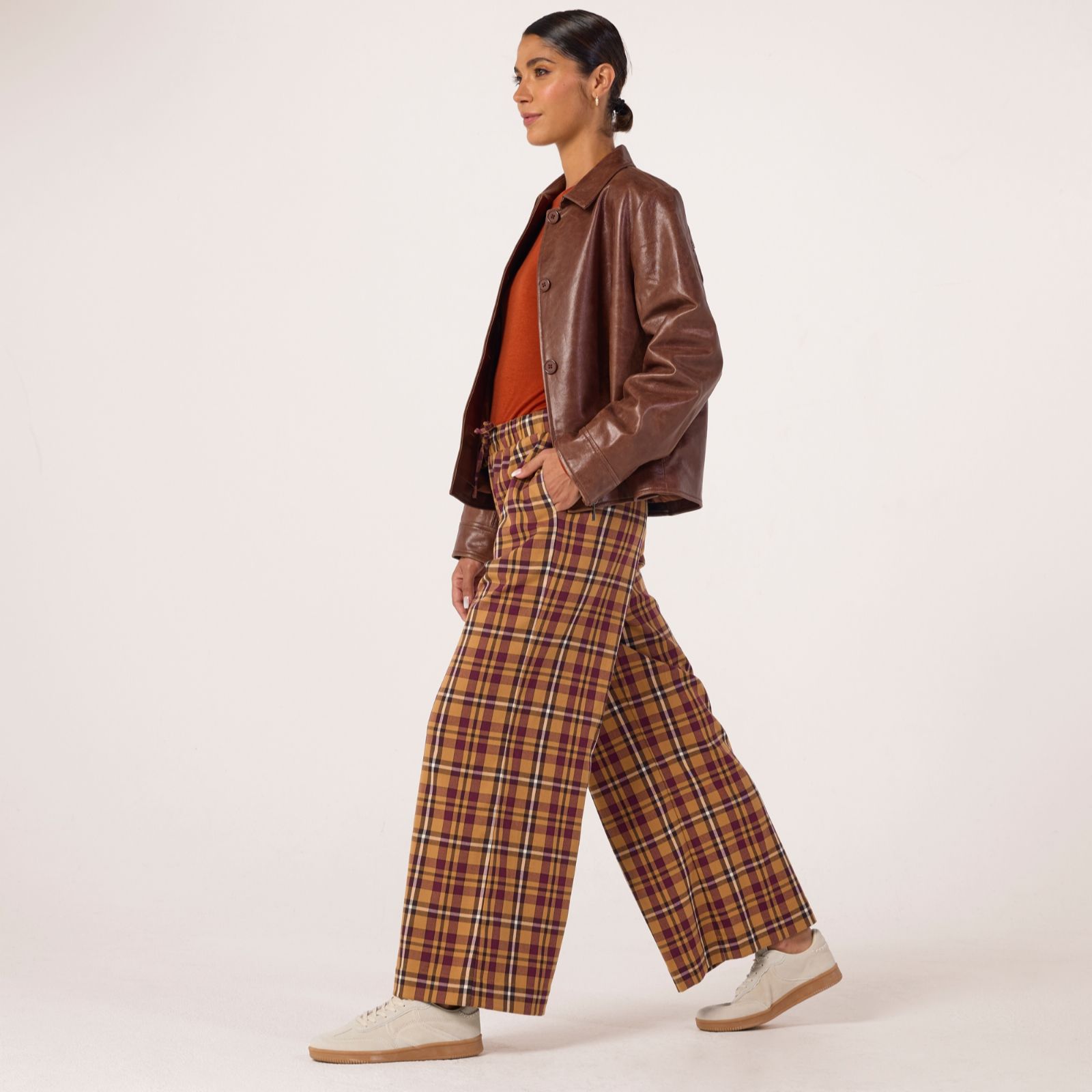 Ben de Lisi Twill Check Drawcord Trouser Petite