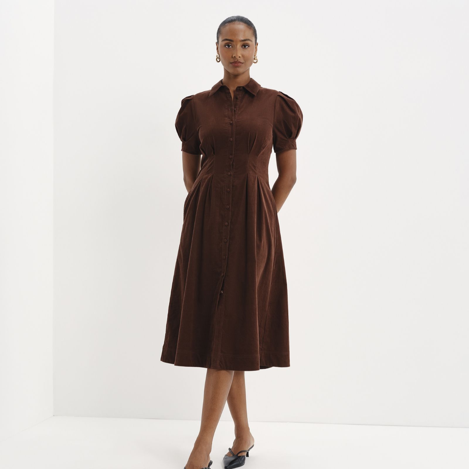 Finery London Anika Cord Dress Petite