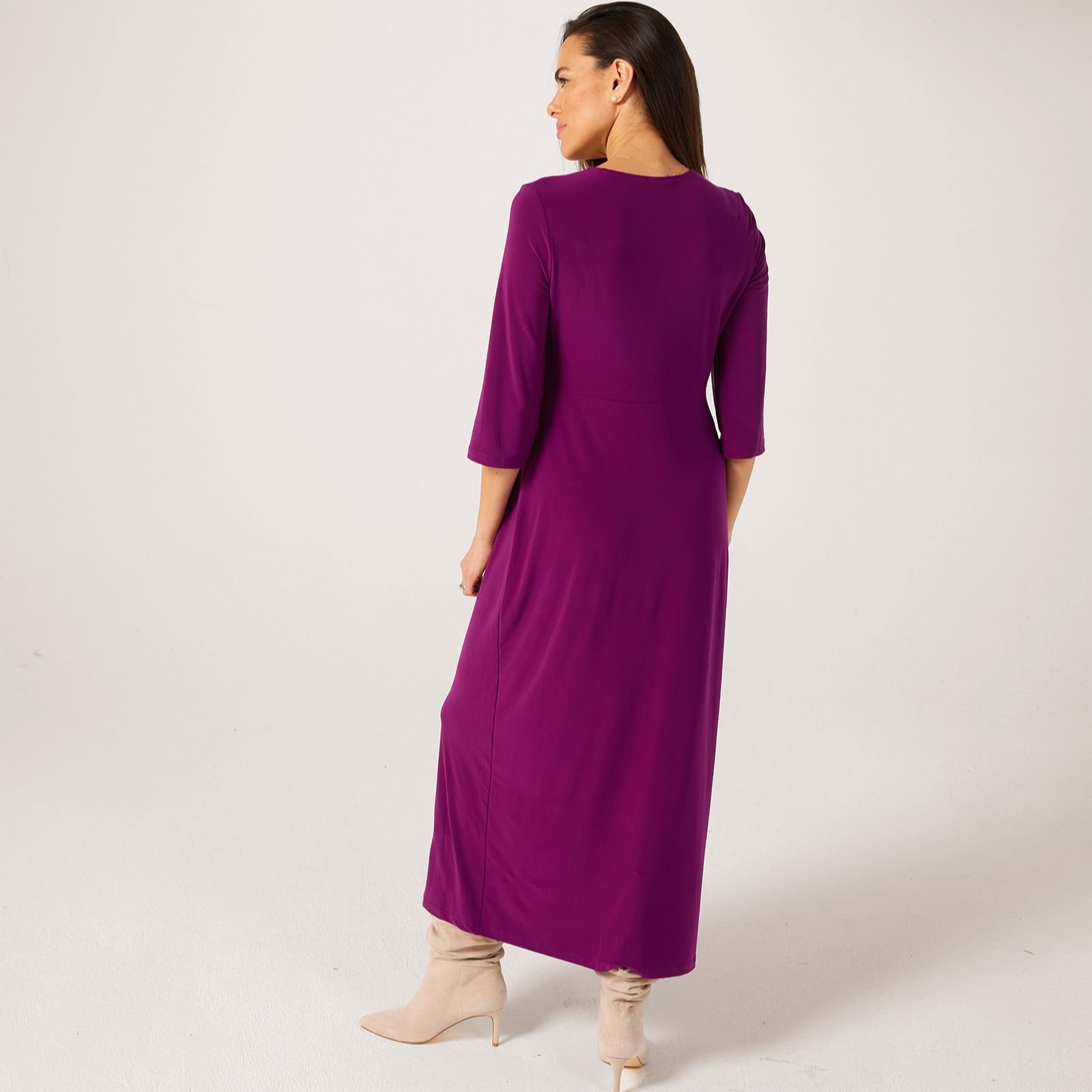 Kim & Co Deluxe Brazil Jersey Twist Front Maxi Dress - QVC UK