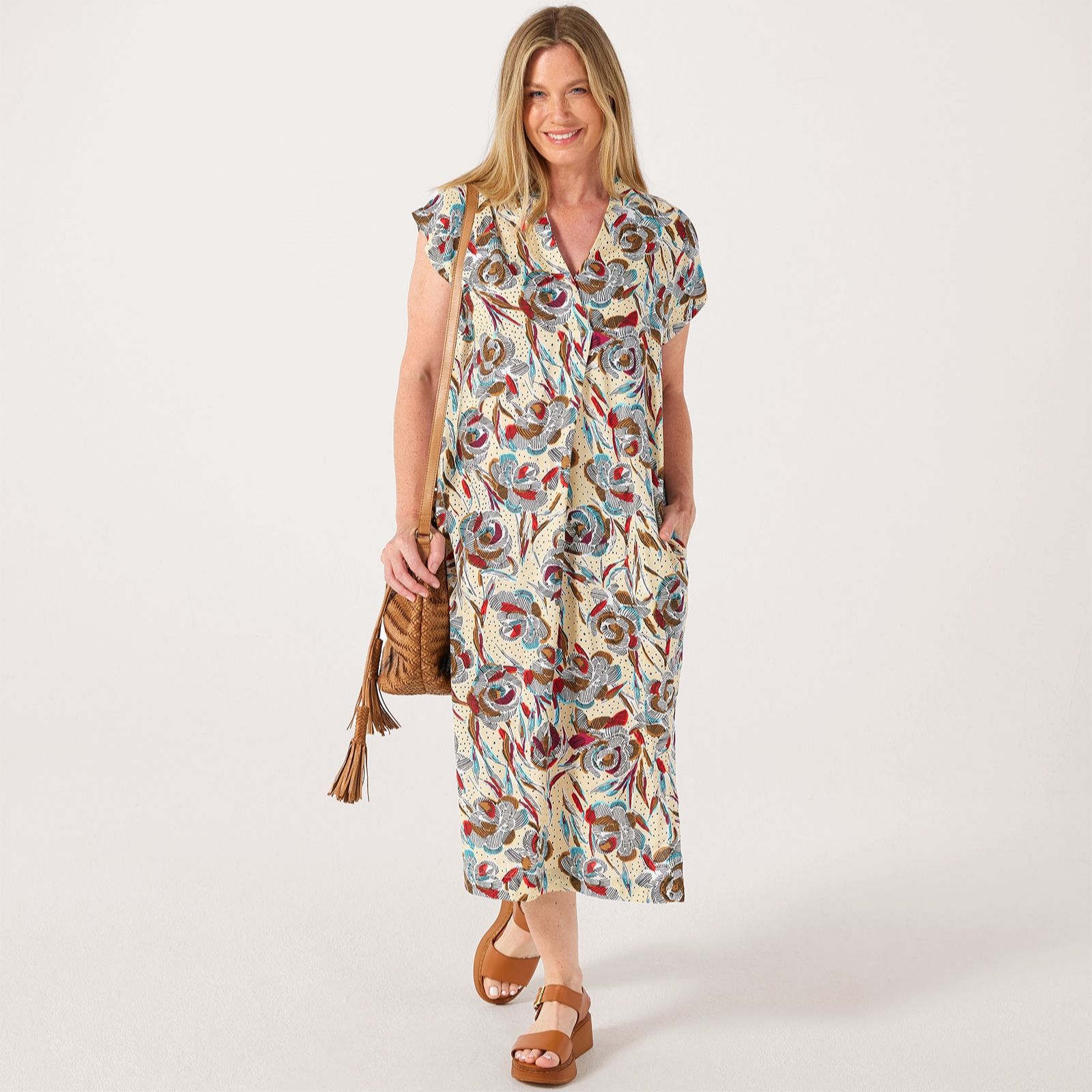 Masai Copenhagen Olivian Printed Soft Twill Midi Dress