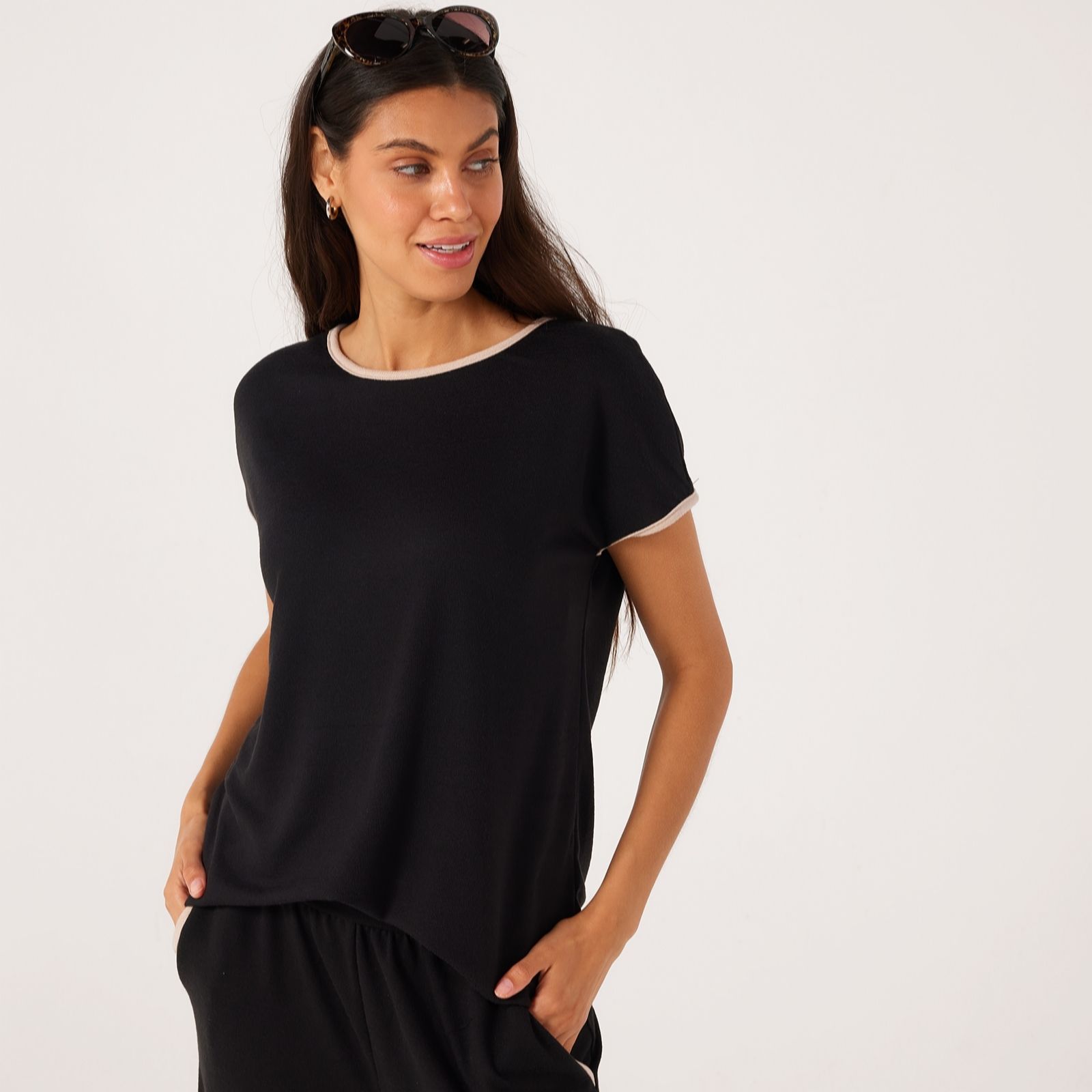 Kim & Co Soft Touch Extended Shoulder Top