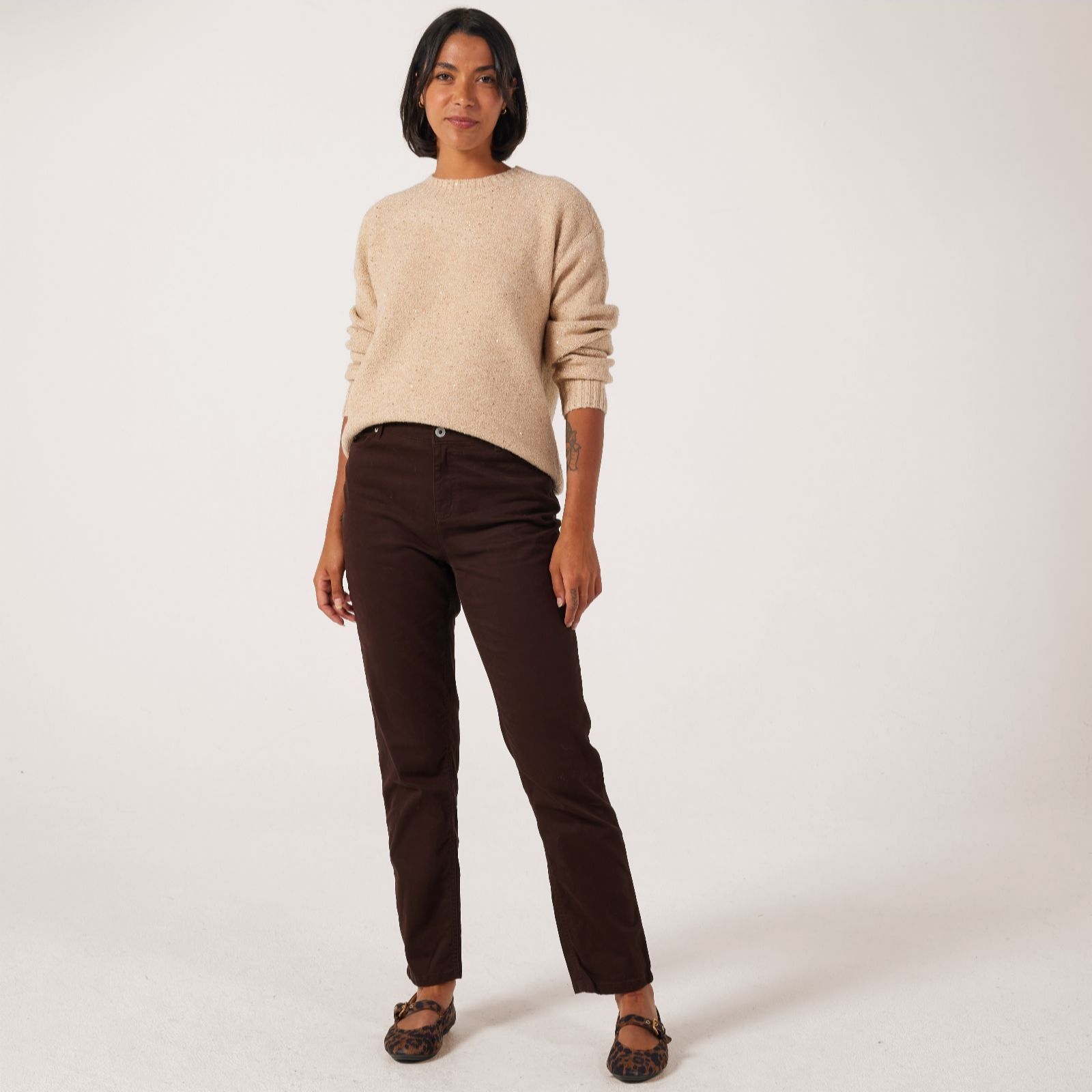 Denim & Co. Slim Straight Trousers Standard