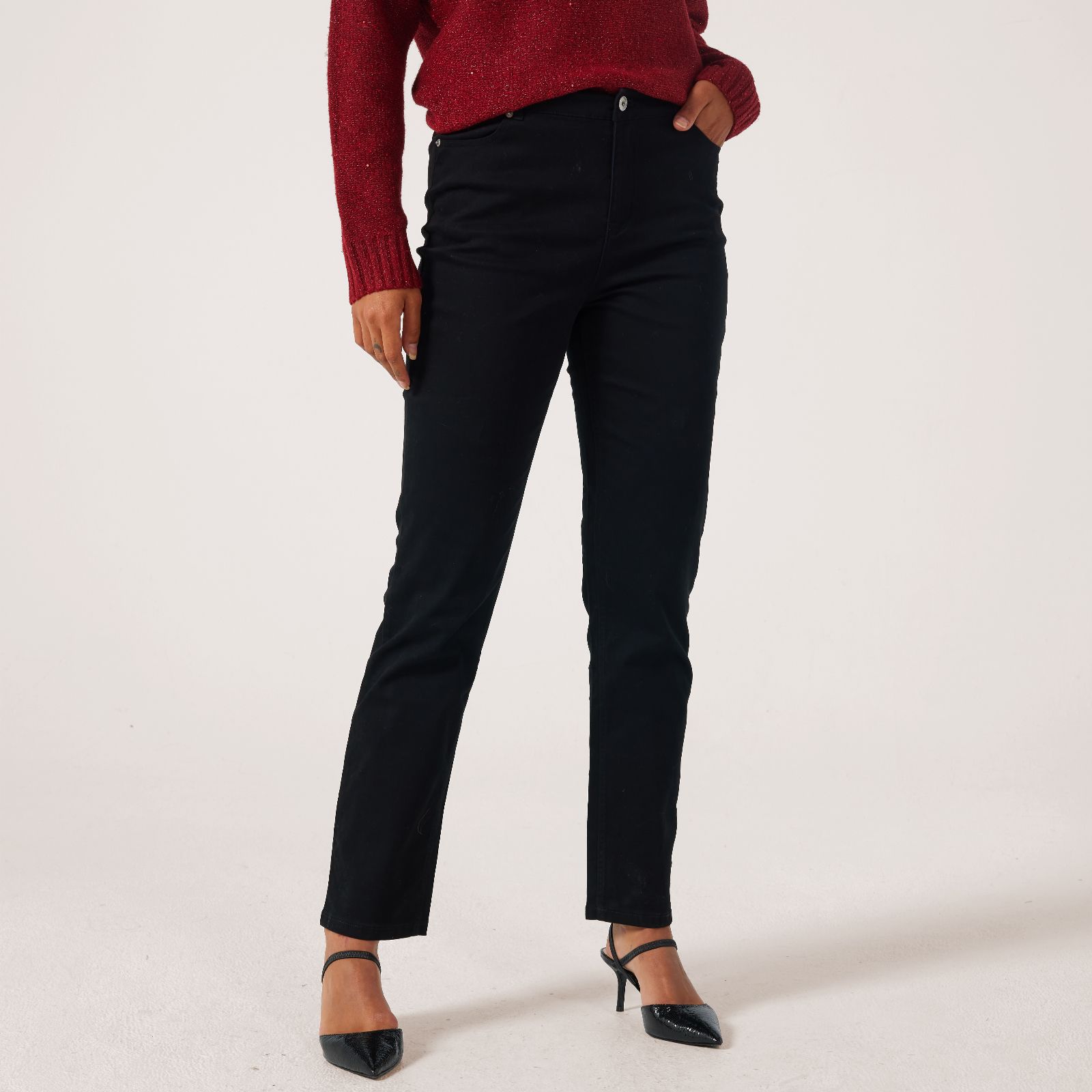 Denim & Co. Slim Straight Trouser Standard
