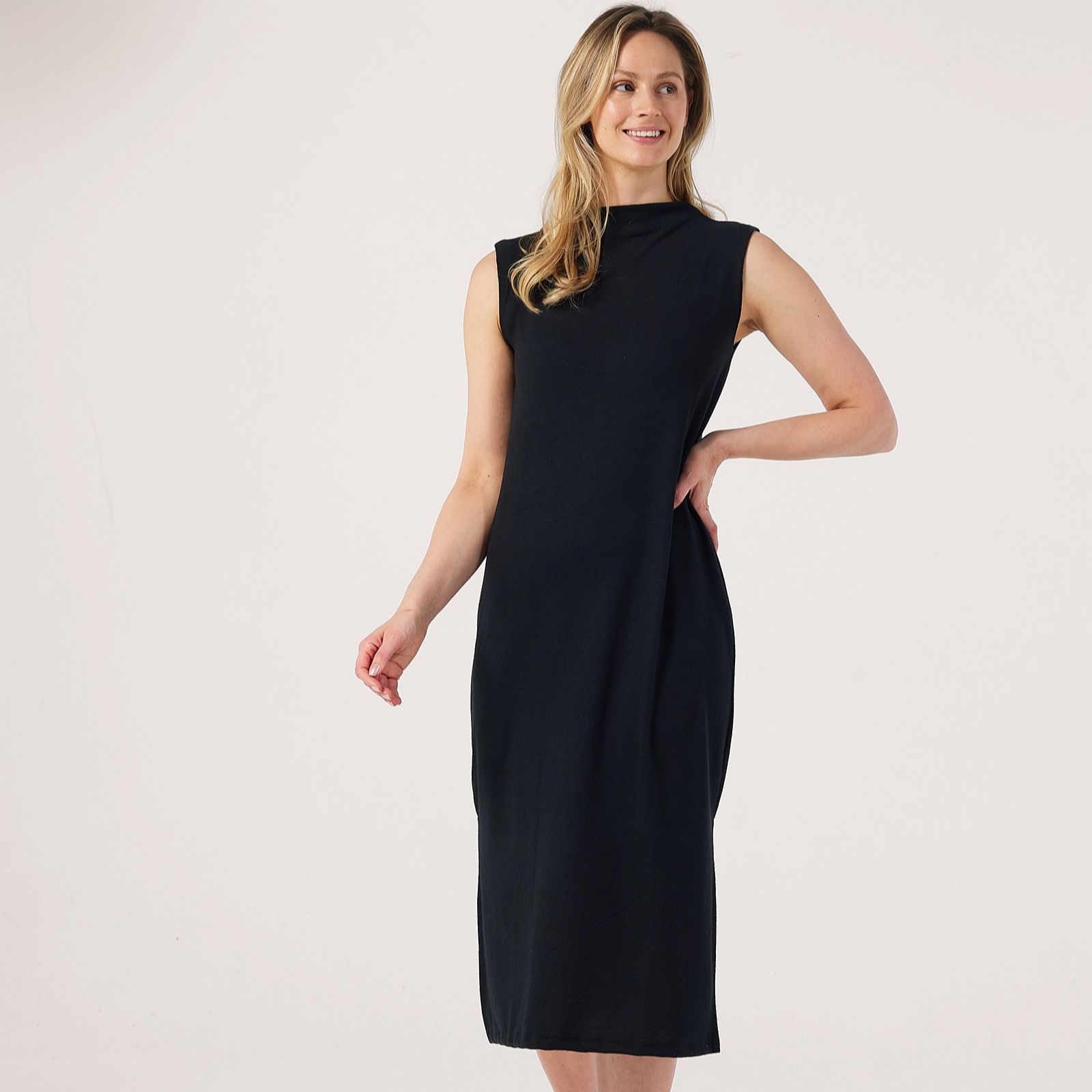 Kim & Co Soft Touch Knit High Neck Midi Dress