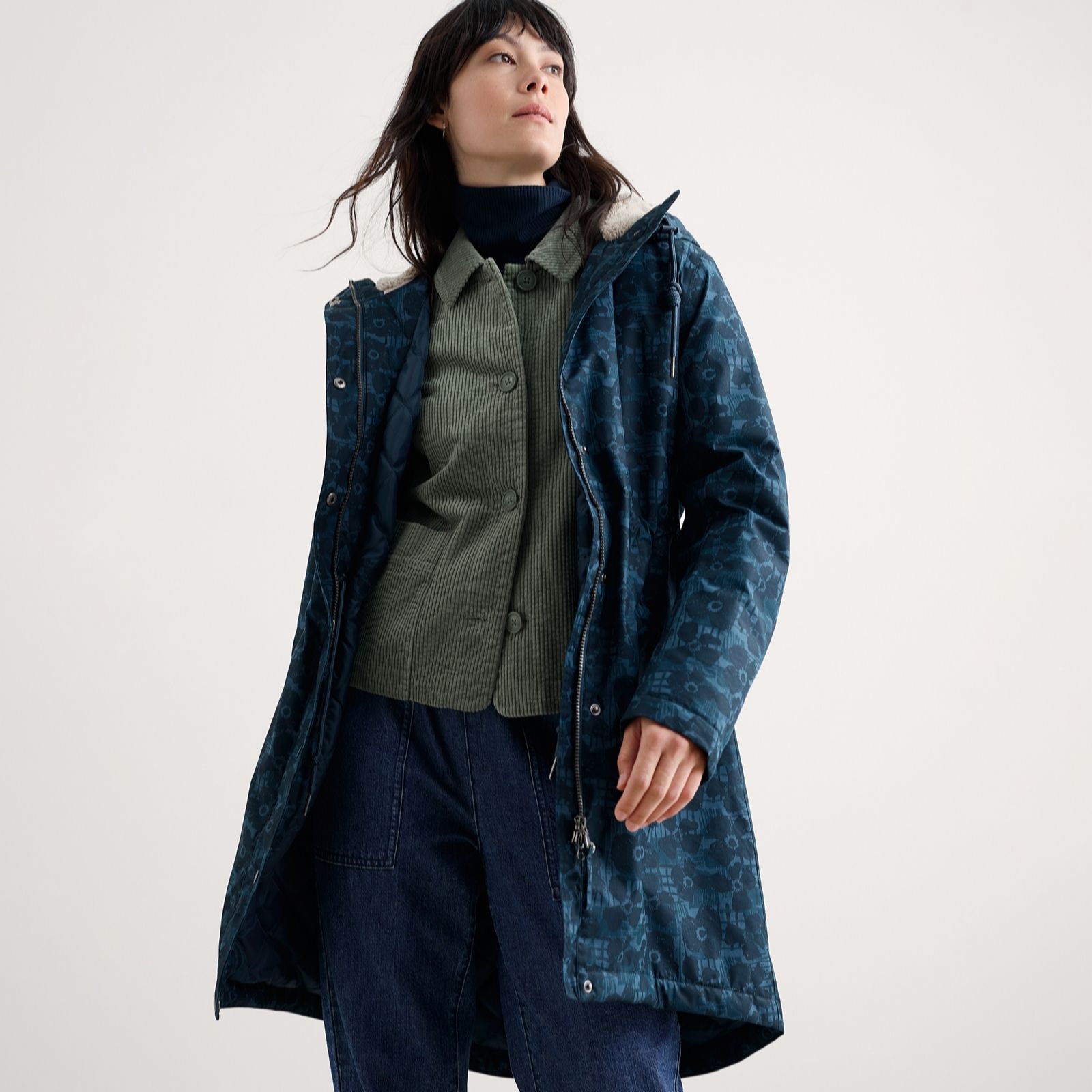 Seasalt Cornwall Plant Hunter II Print Coat