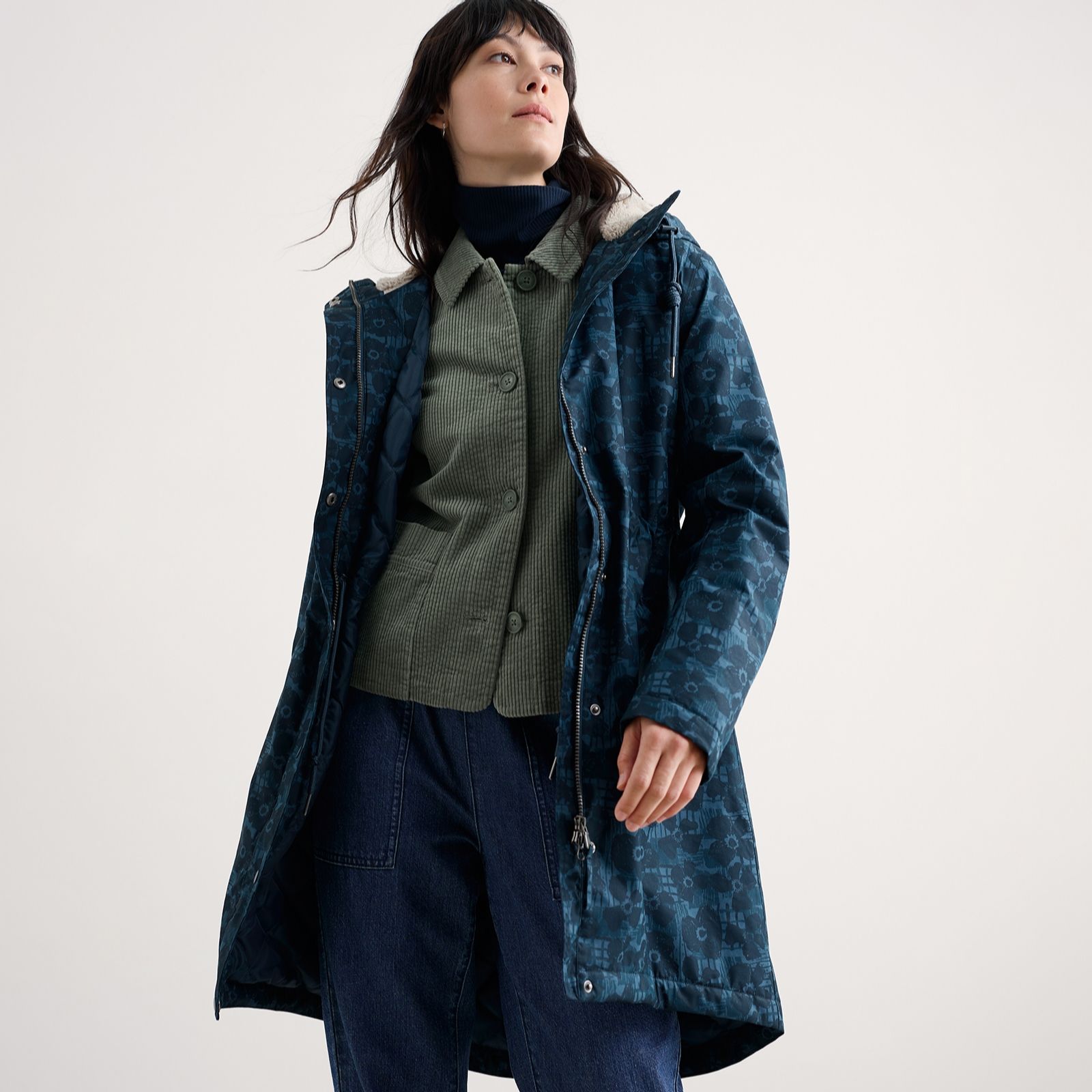 Seasalt Cornwall Plant Hunter II Print Coat