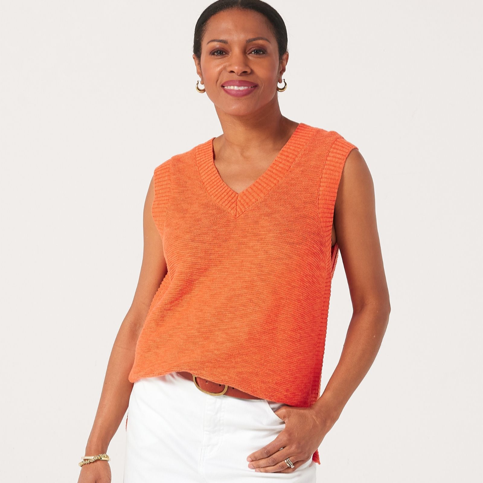 Ruth Langsford Cotton Slub Knit V neck Vest Top