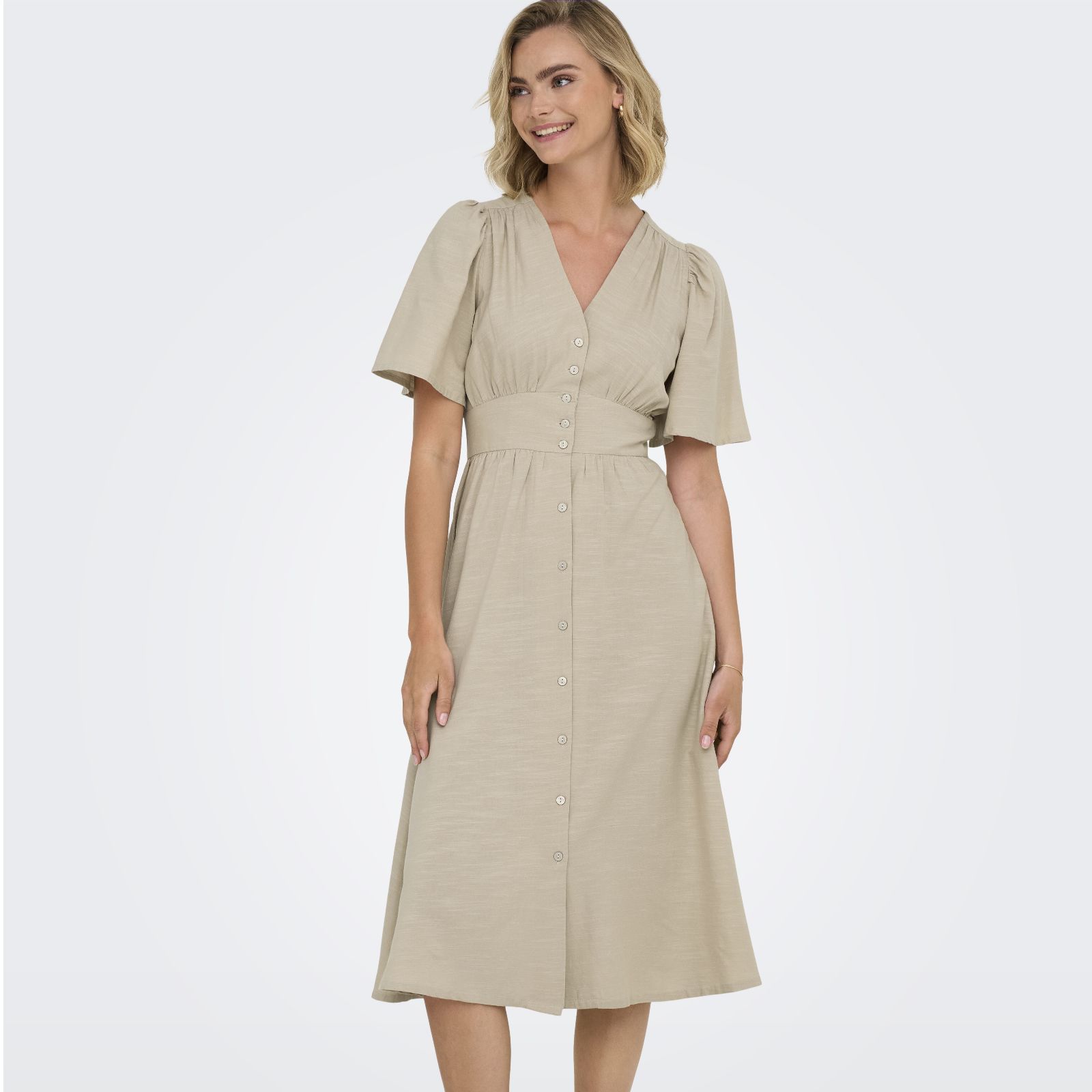 JDY Nora Elasticated Waist Midi Dress