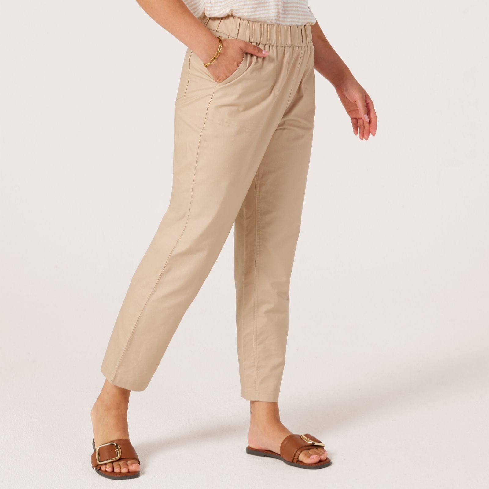 Ruth Langsford Cotton Tapered Trousers Tall