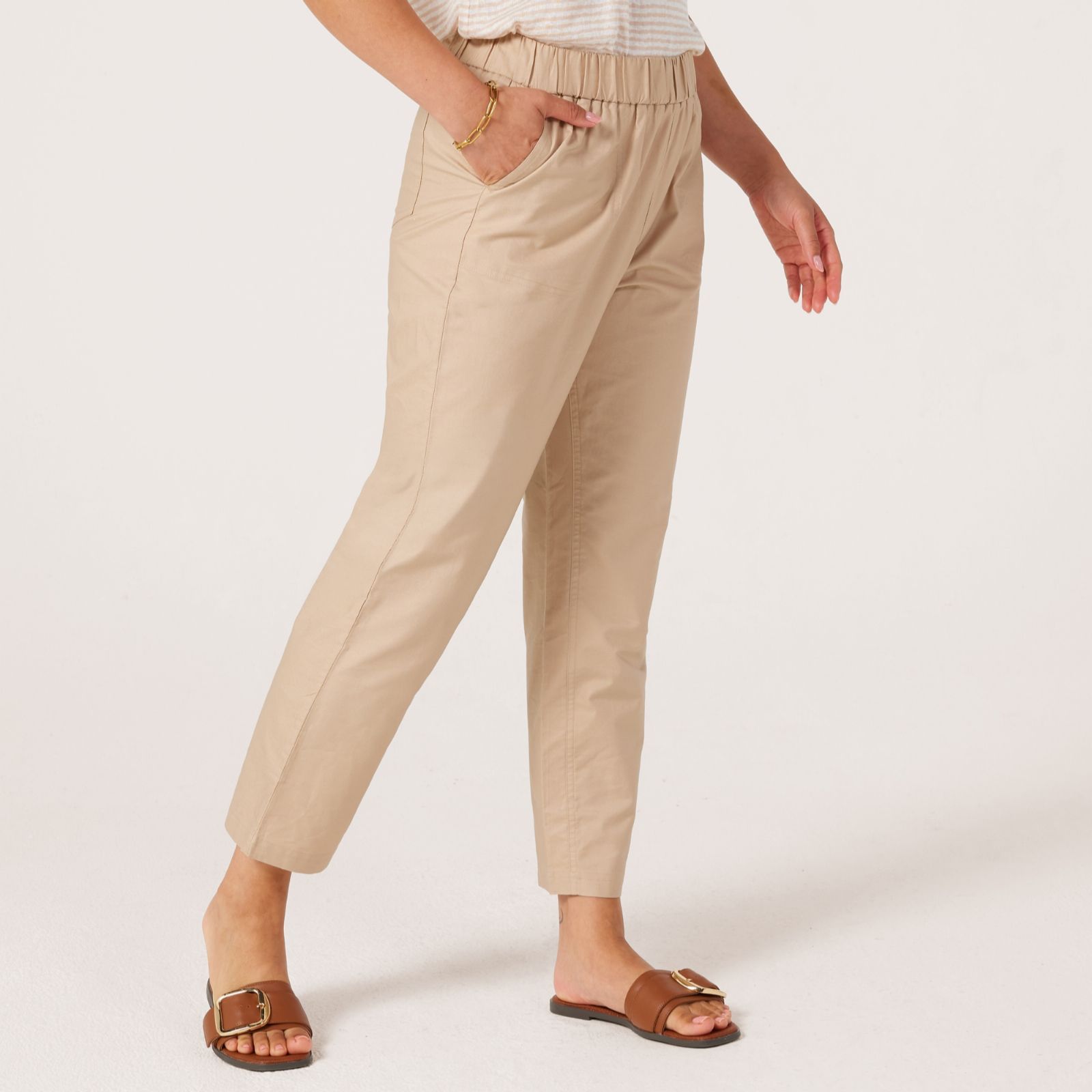 Ruth Langsford Cotton Tapered Trousers Tall