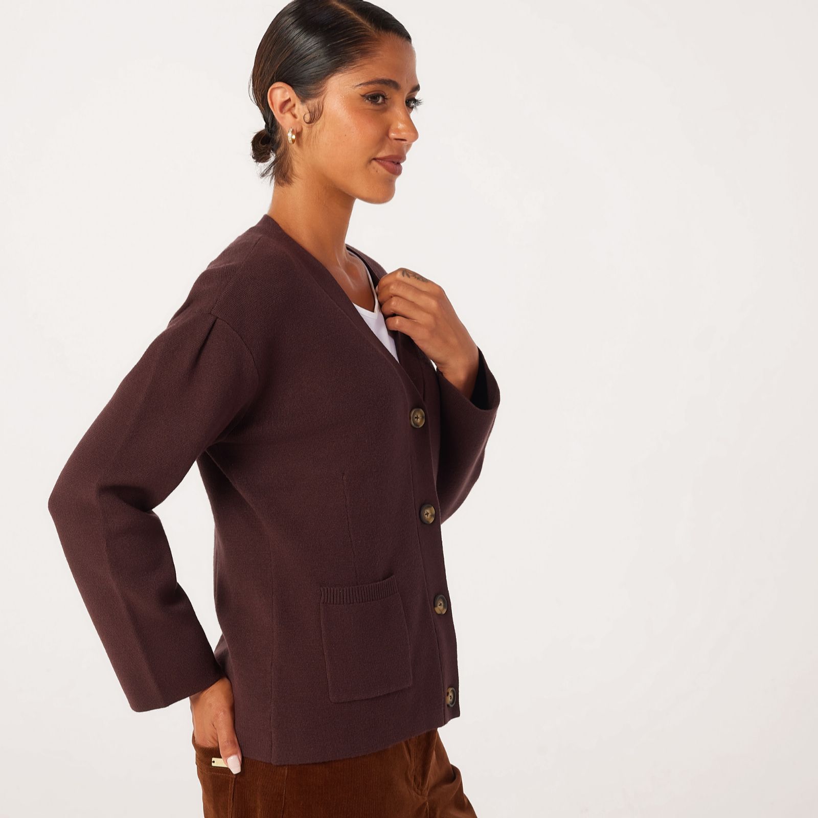 Ben de Lisi Contrast Pocket Cardigan