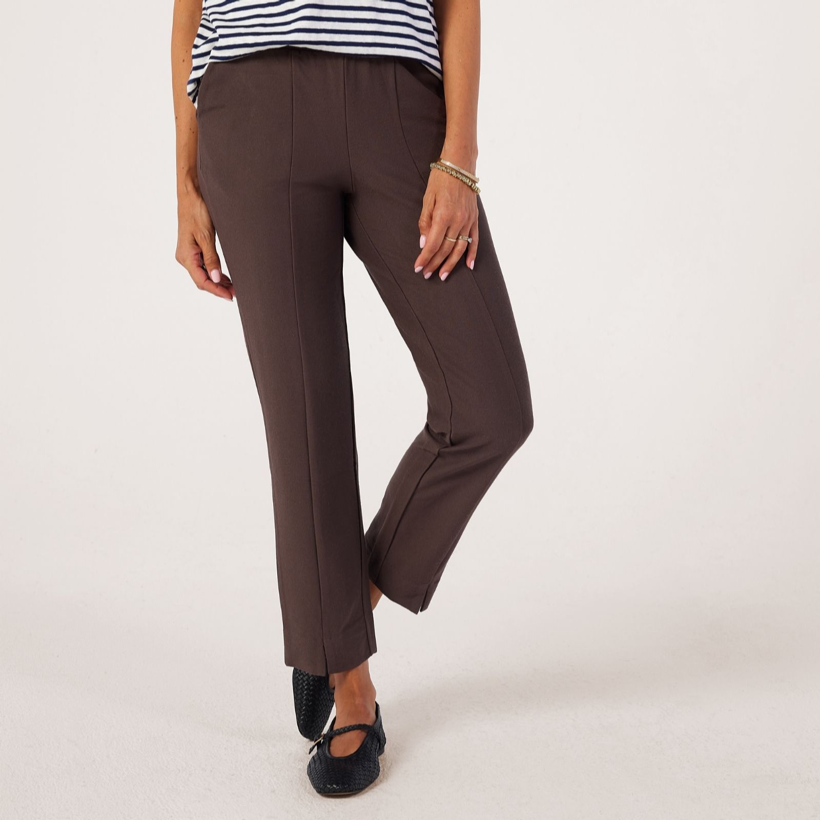 MarlaWynne Essential Knit Crepe Slim Ankle Trousers
