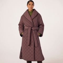 Ben de Lisi Check Shawl Collar Quilted Coat Petite