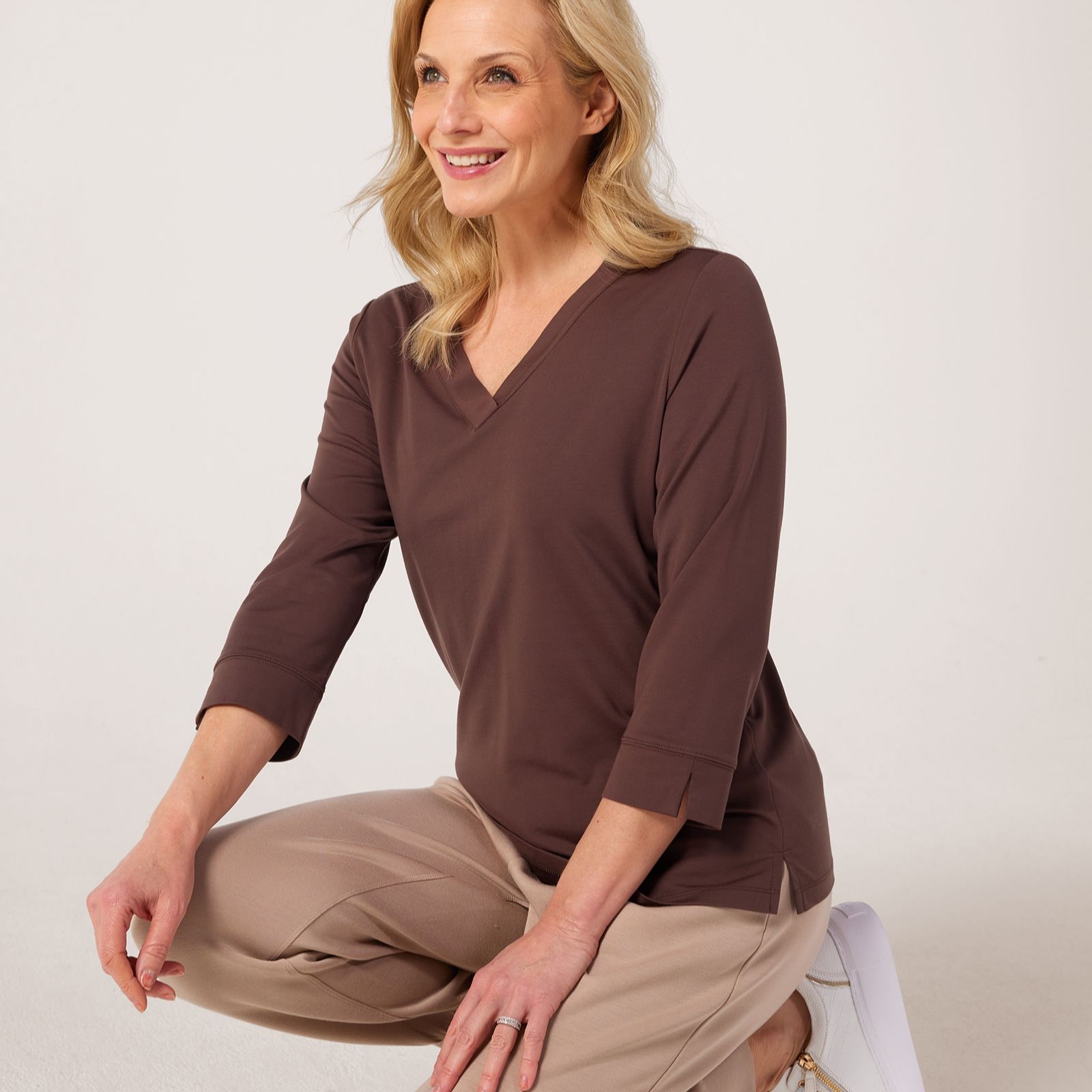 Ruth Langsford V Neck 3/4 Sleeve Essential Top