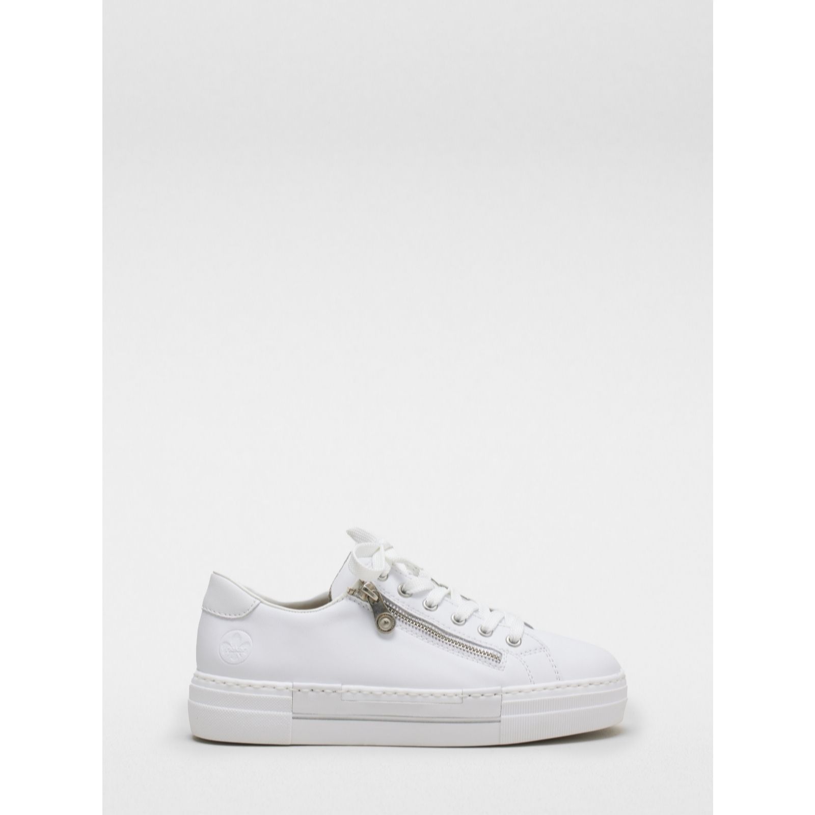 Outlet Rieker Leather White Platform Trainer