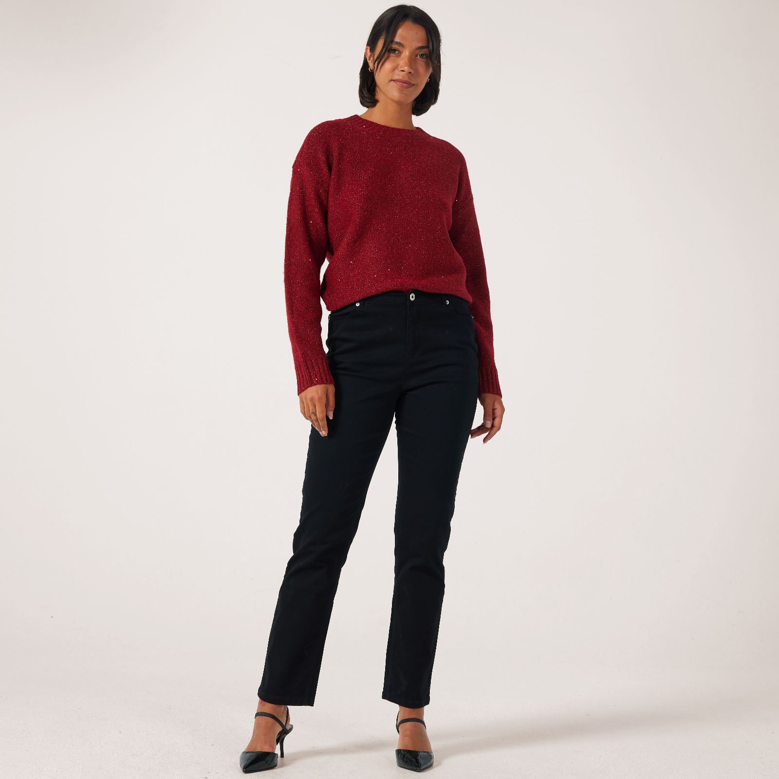 Denim & Co. Slim Straight Trouser Petite