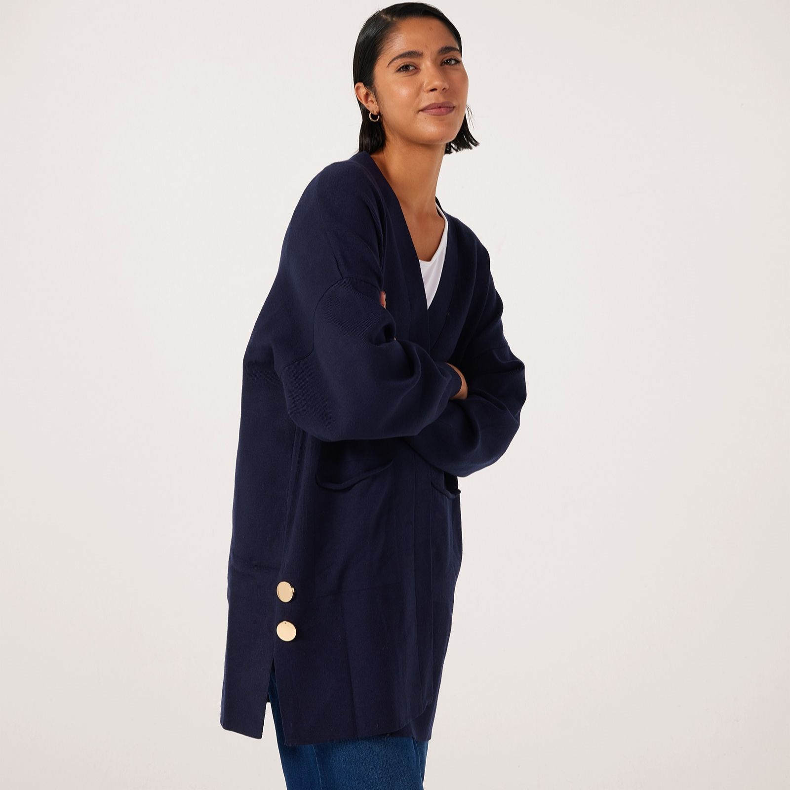 Frank Usher Edge To Edge Cardigan with Side Button