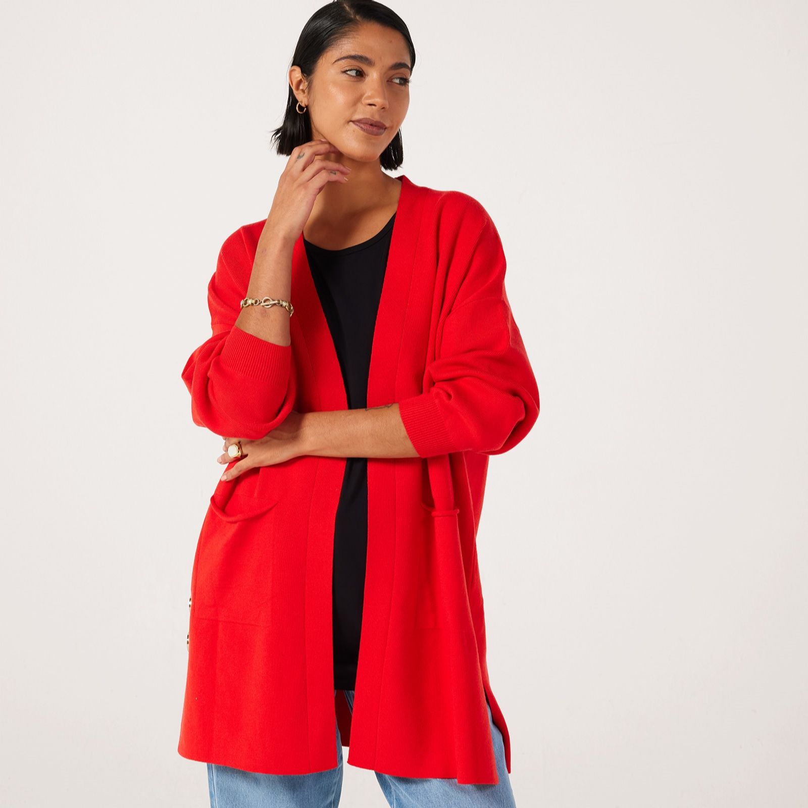 Frank Usher Edge To Edge Cardigan with Side Button