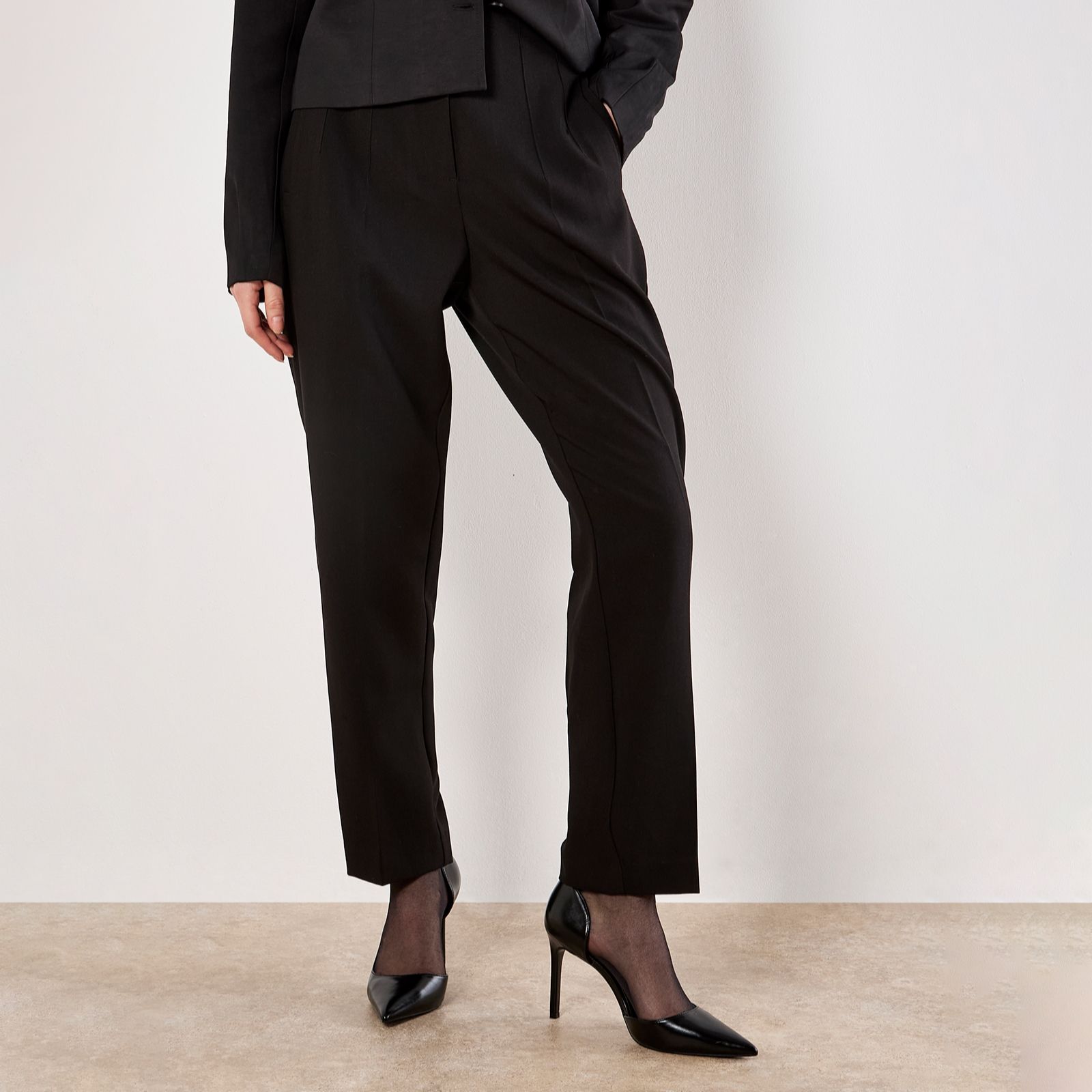 Apricot Pleat Detail Tapered Tailored Trouser