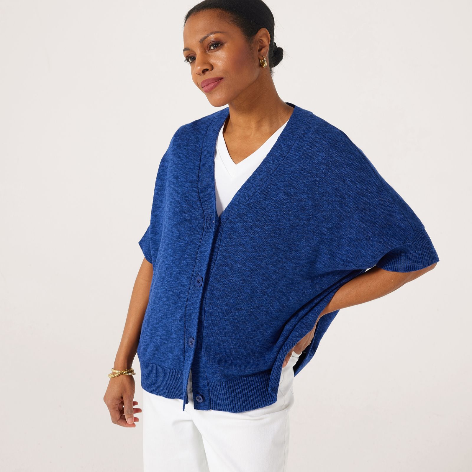 Ruth Langsford Cotton Slub Knit Batwing Cardigan