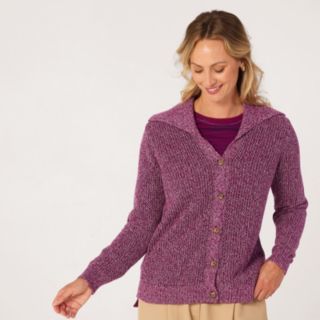 Denim & Co Marled Collared Cardigan