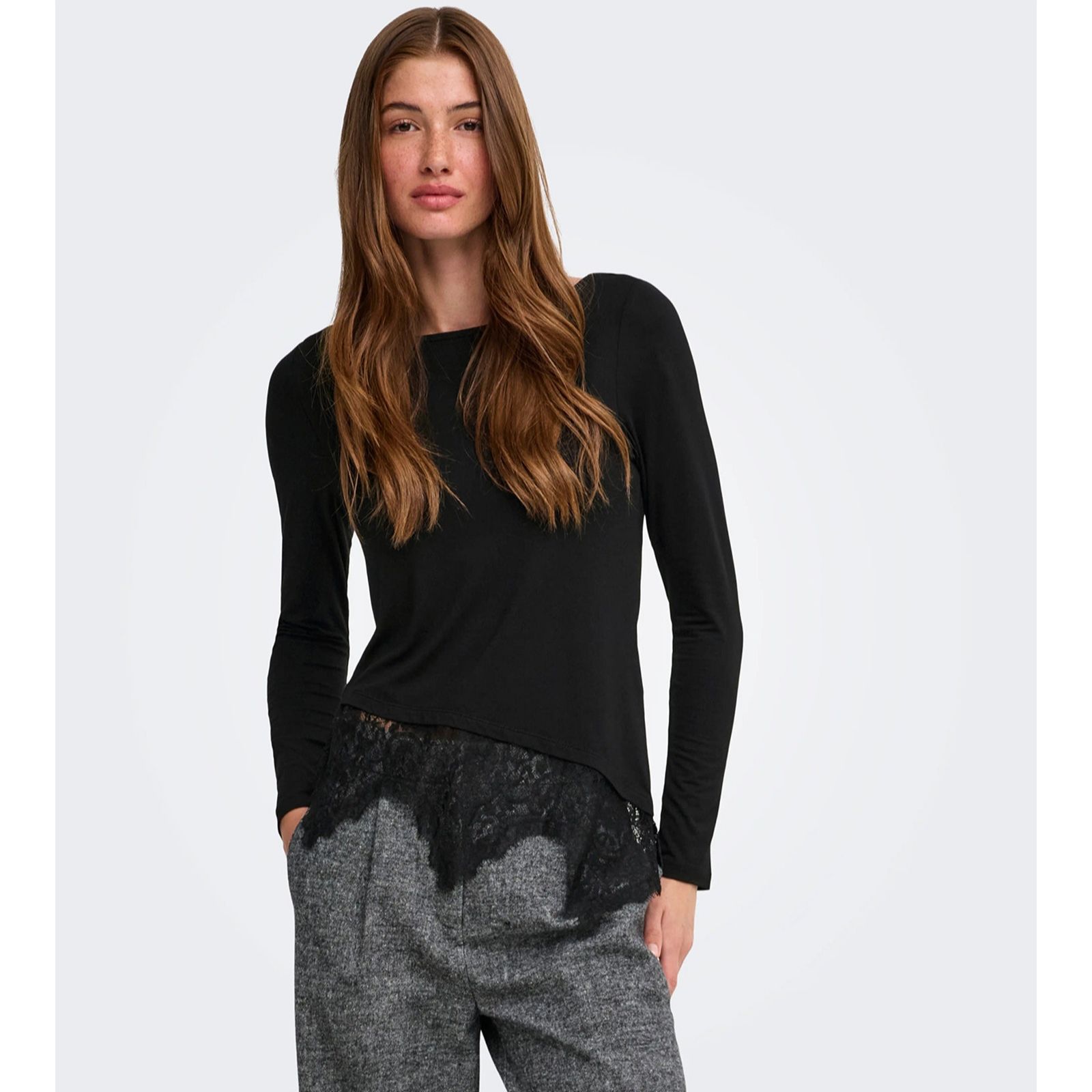 Only Laila Lace Detail Simple Top