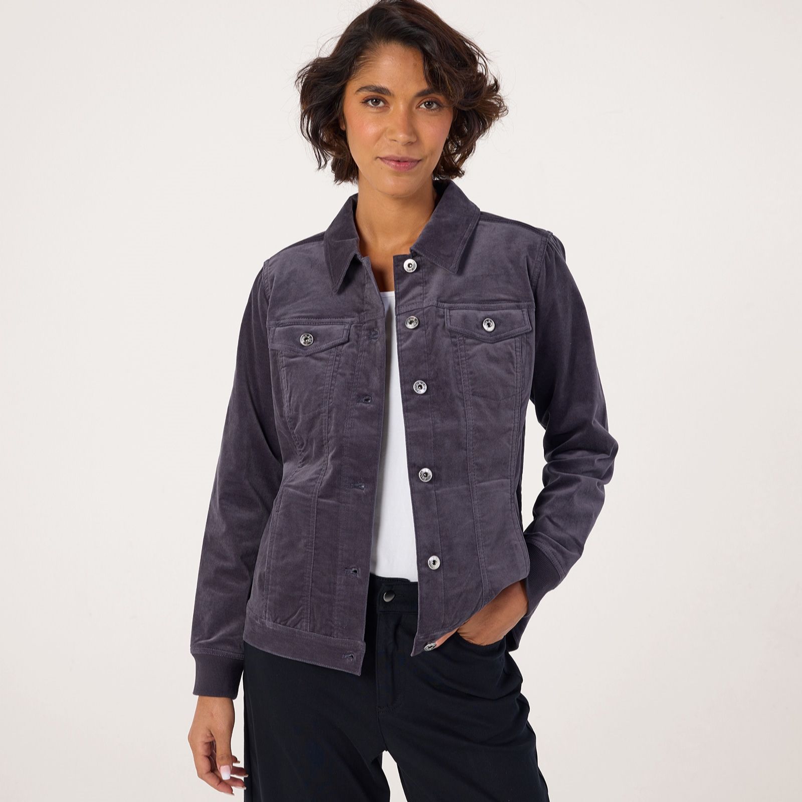 Denim & Co. Velvet Western Jacket