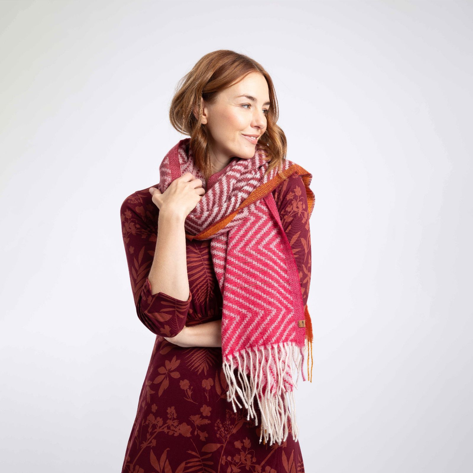 Weird Fish Jadida Brushed Zig-Zag Scarf