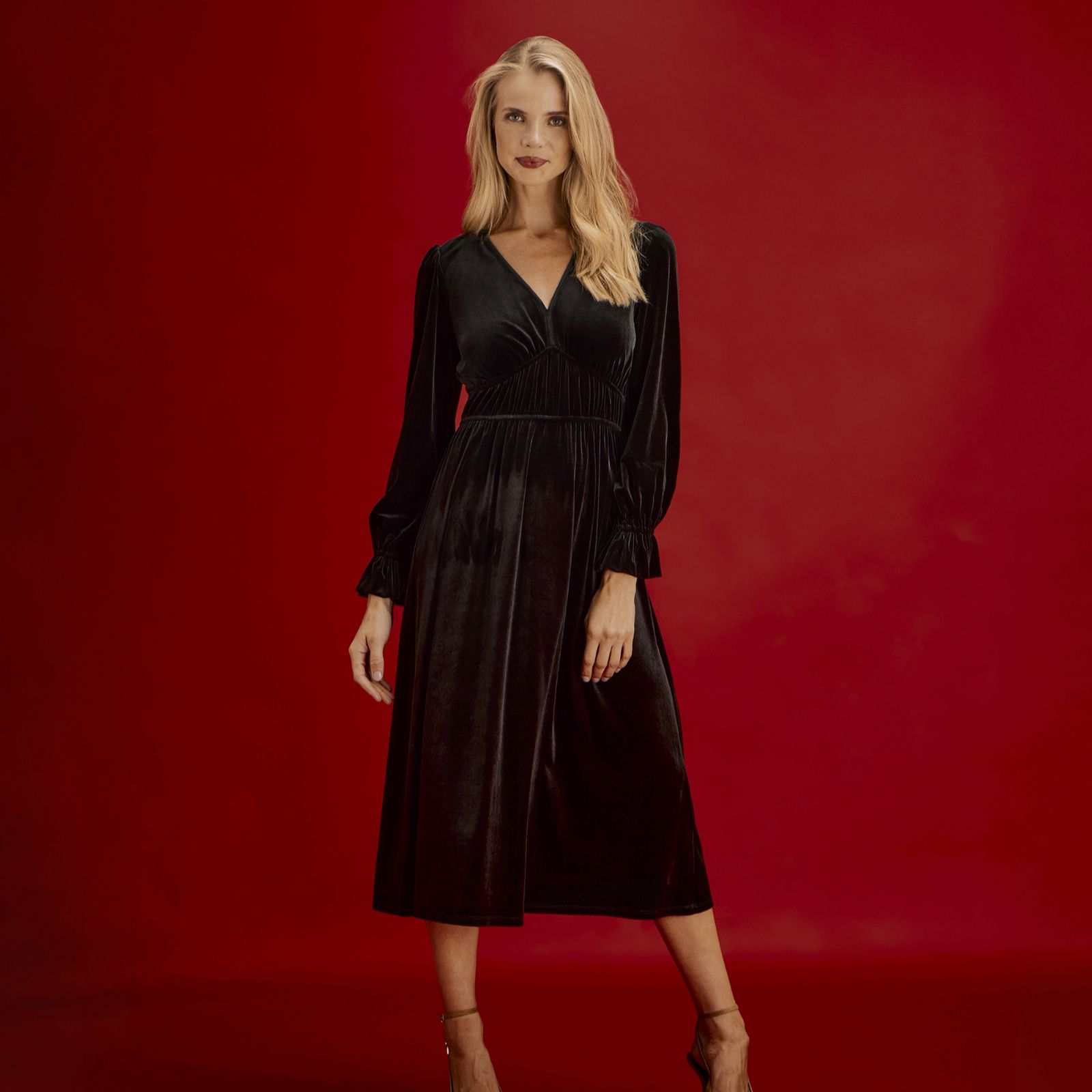 Finery London Laila Velvet Dress Standard