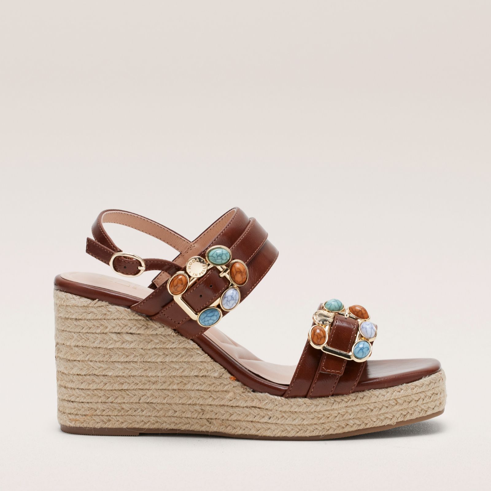Outlet Moda in Pelle Moya Leather Wedge Sandals