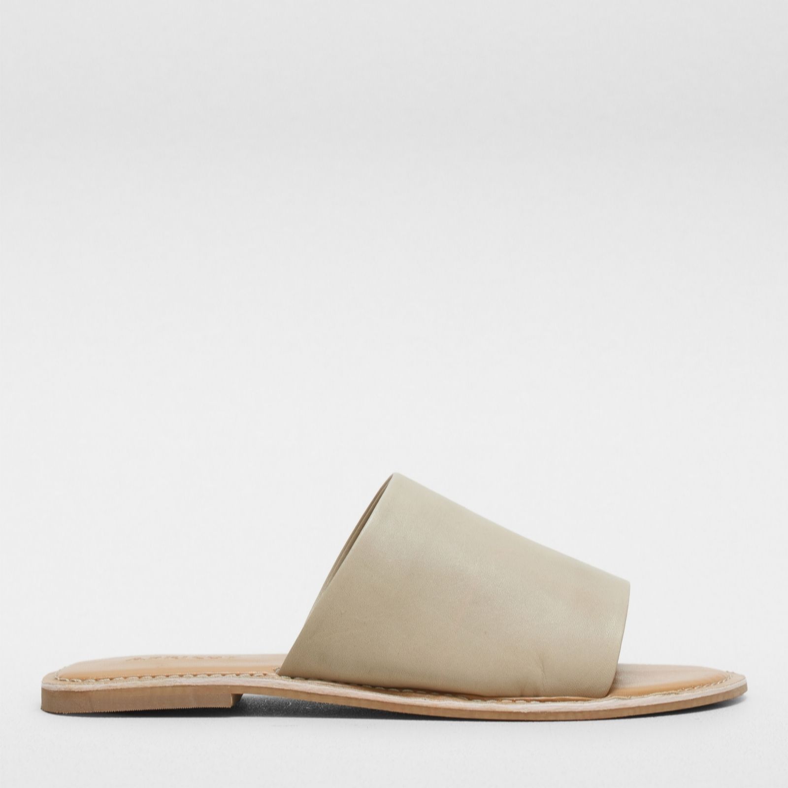 Outlet Apricot Soft Leather Mules