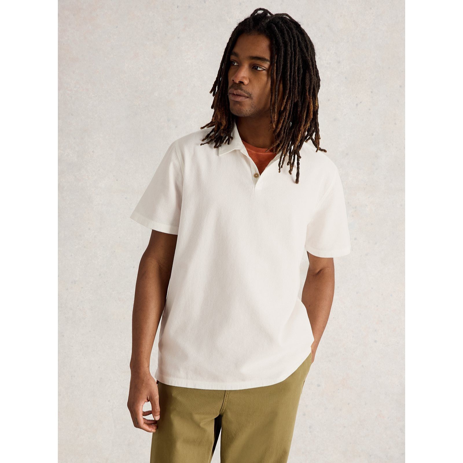 White Stuff Men's Anderby Woven Polo T- Shirt