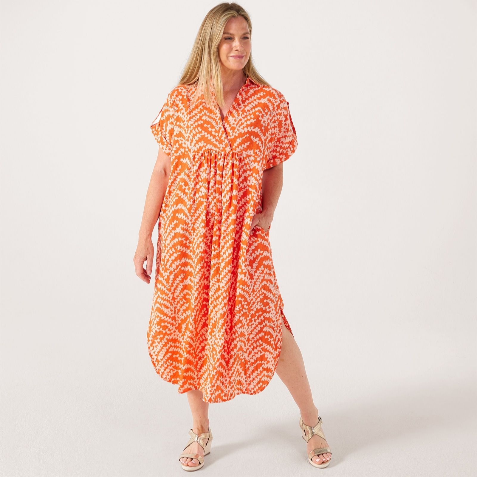Masai Copenhagen Orsola Printed Seersucker 100% Cotton Loose Fit Dress