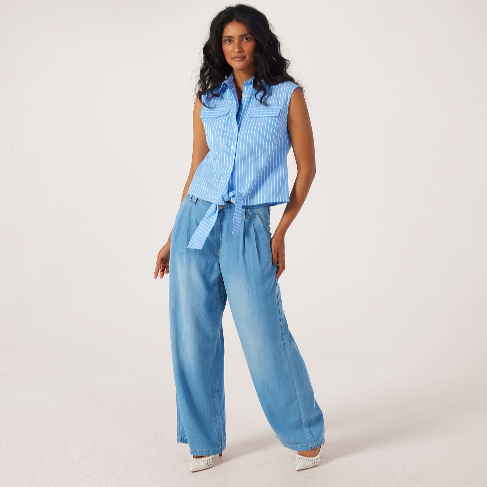 NYDJ Whitney Pleat Detail Wide Leg Trouser