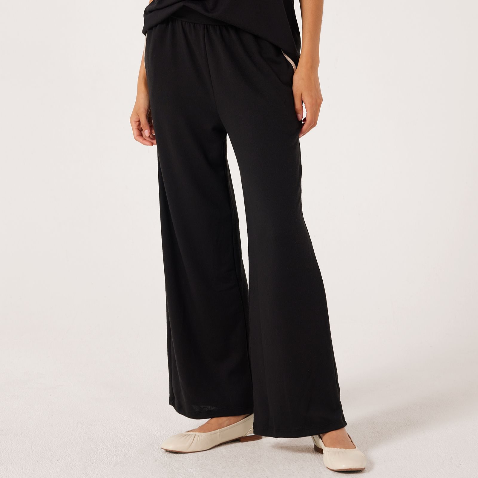 Kim & Co Soft Touch Wide Leg Contrast Petite Trousers