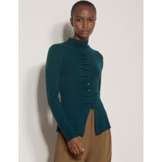 Apricot Pleat Knit Button Top